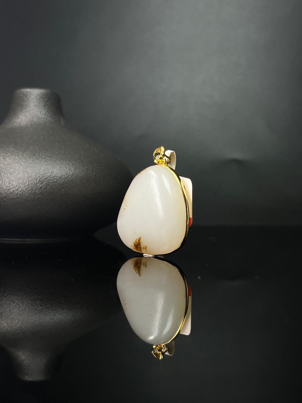 新疆和田玉籽料原石18k金镶玉吊坠7（yc243621）