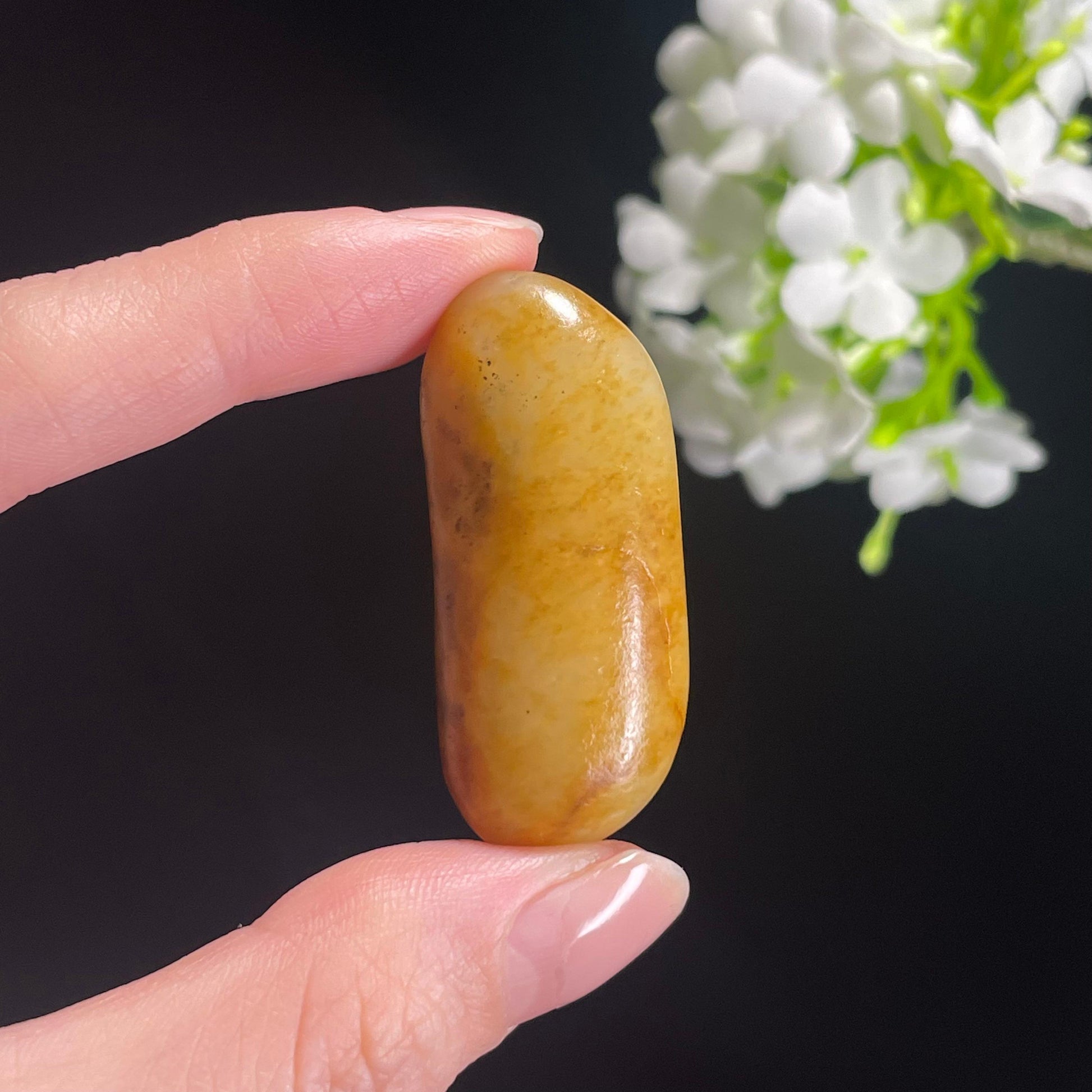 和田玉白玉黄沁皮“金光玉脂”籽料原石（yc311966）