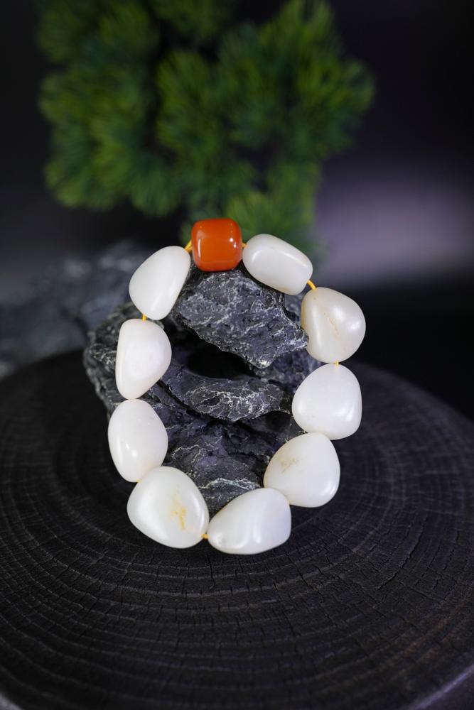 新疆和田玉白玉籽料手串（修）（yc229749）