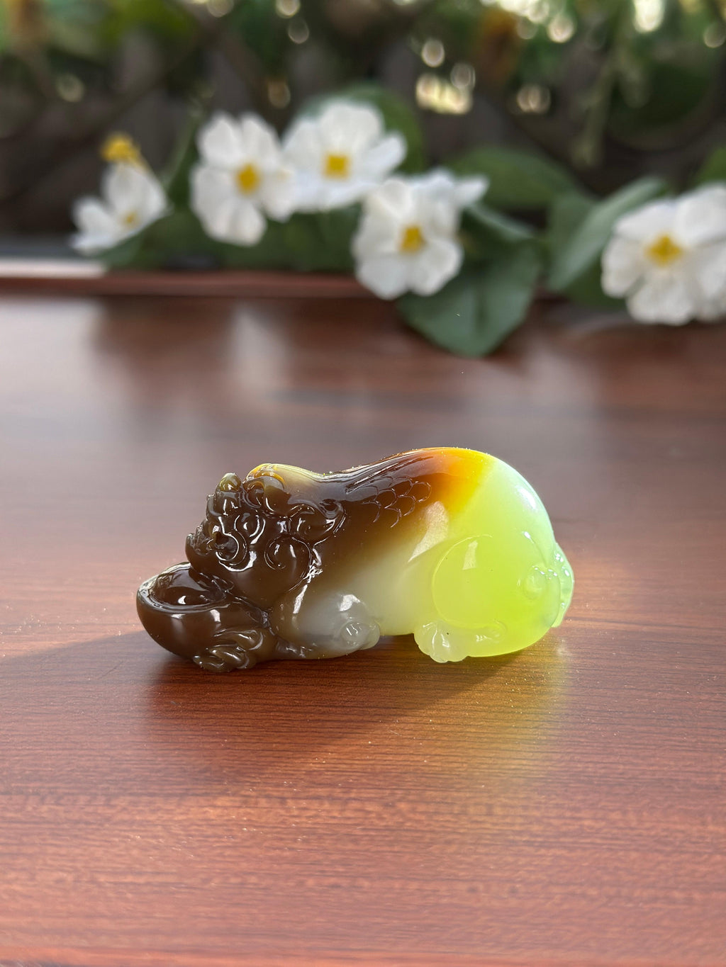 和田玉糖青送财貔貅挂件（yc704998）
