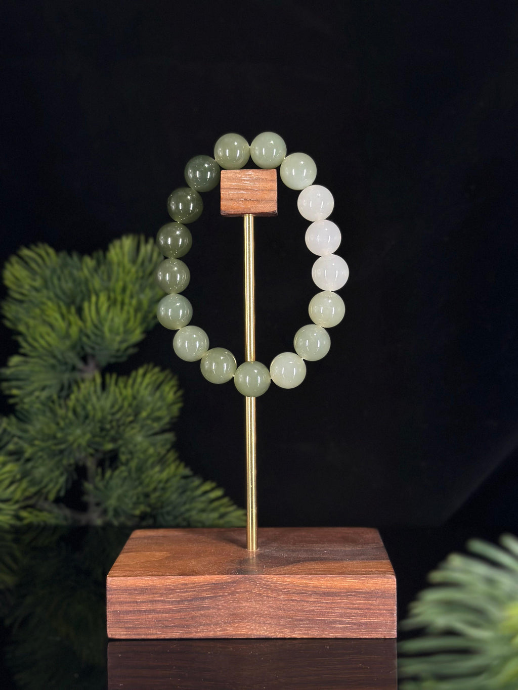 和田玉圆珠渐变手串（17颗）（yc458191）