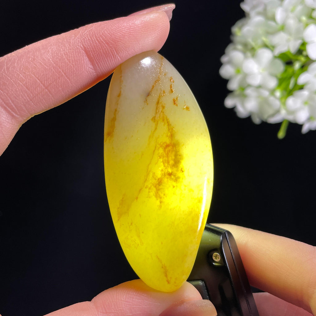 和田玉青白玉“柳岸烟轻”洒金皮籽料（yc368504）