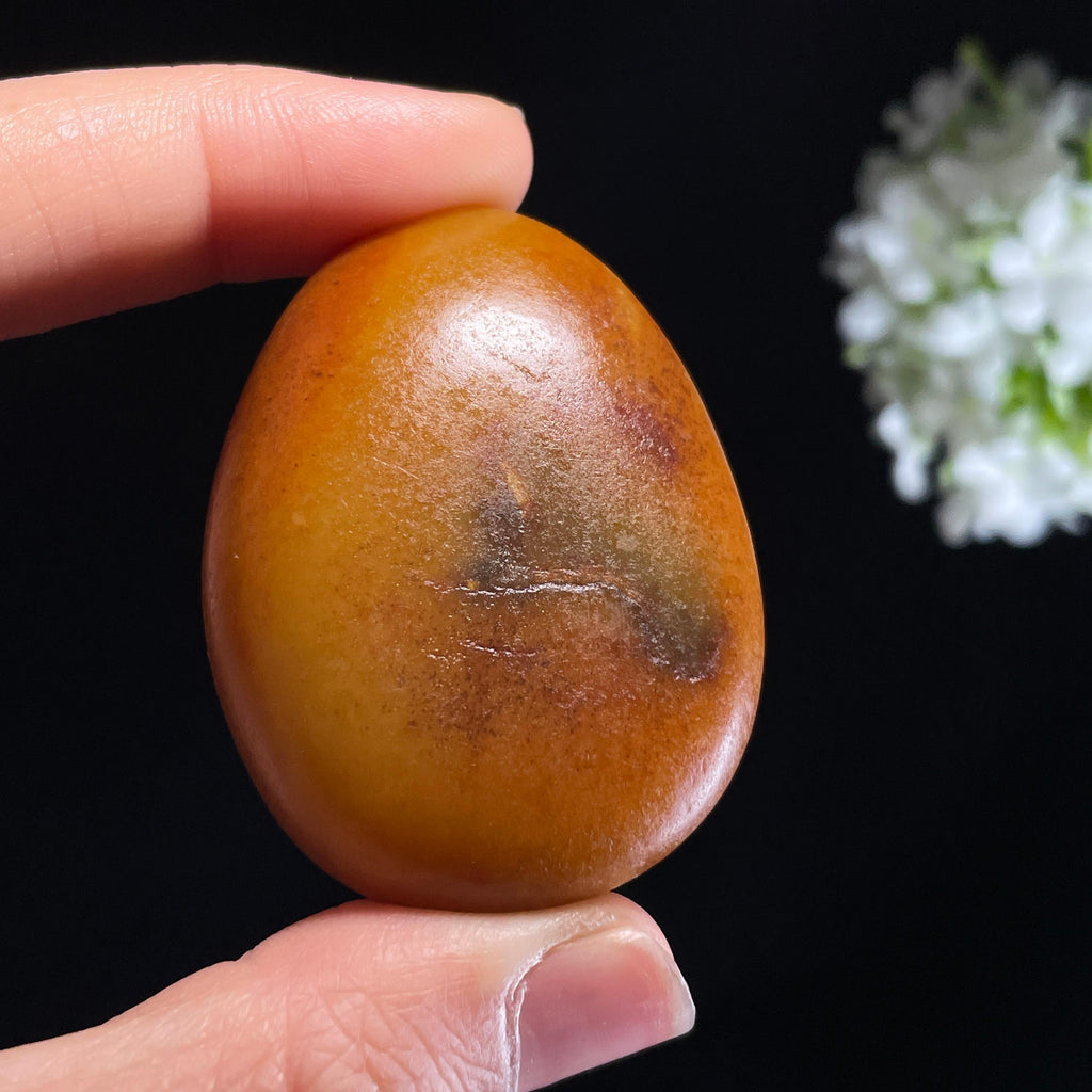 新疆天然和田玉“蜜脂金丸”黄沁籽料（yc440954）