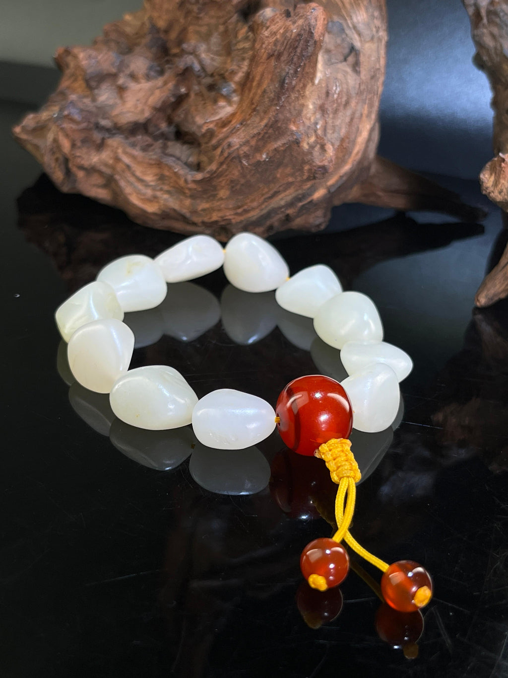 新疆和田玉光白籽料手串（yc229357）