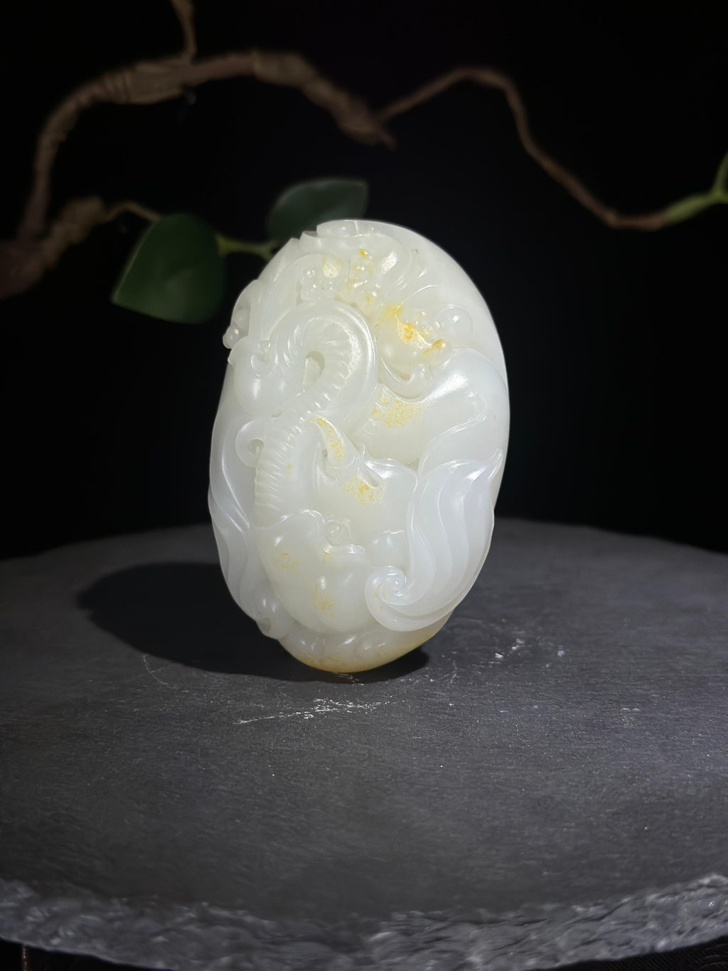 和田玉.籽料洒金皮象把件（yc785947）