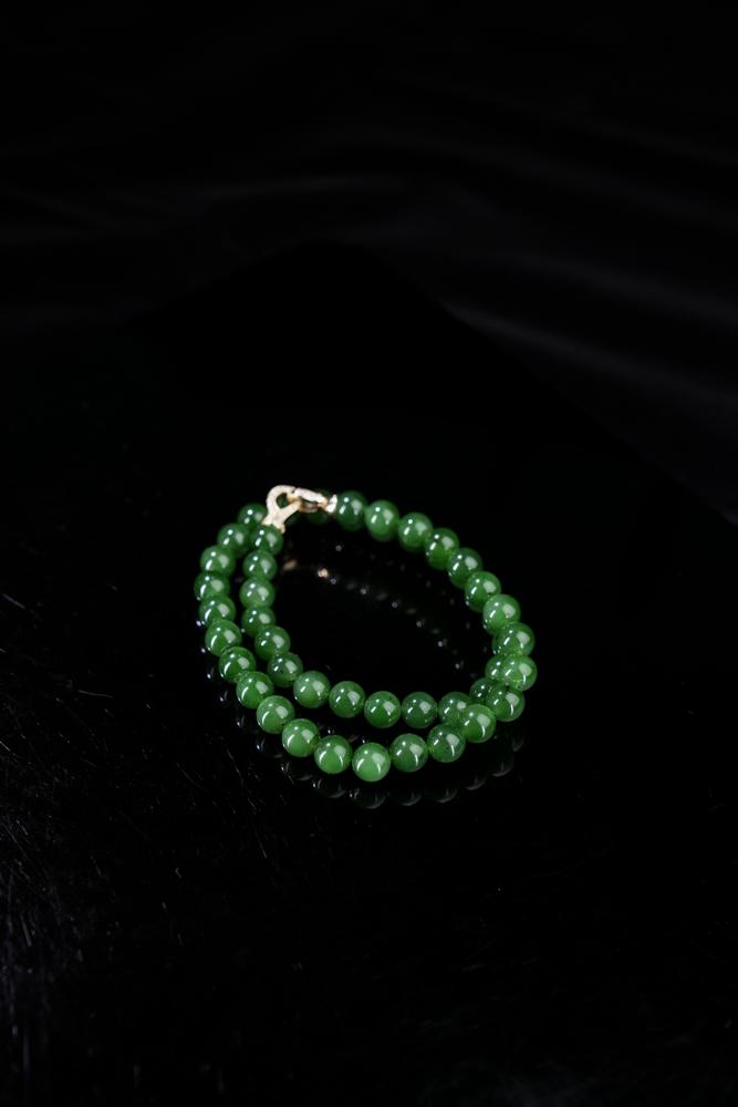 新疆天然和田玉碧玉项链1（yc253328）