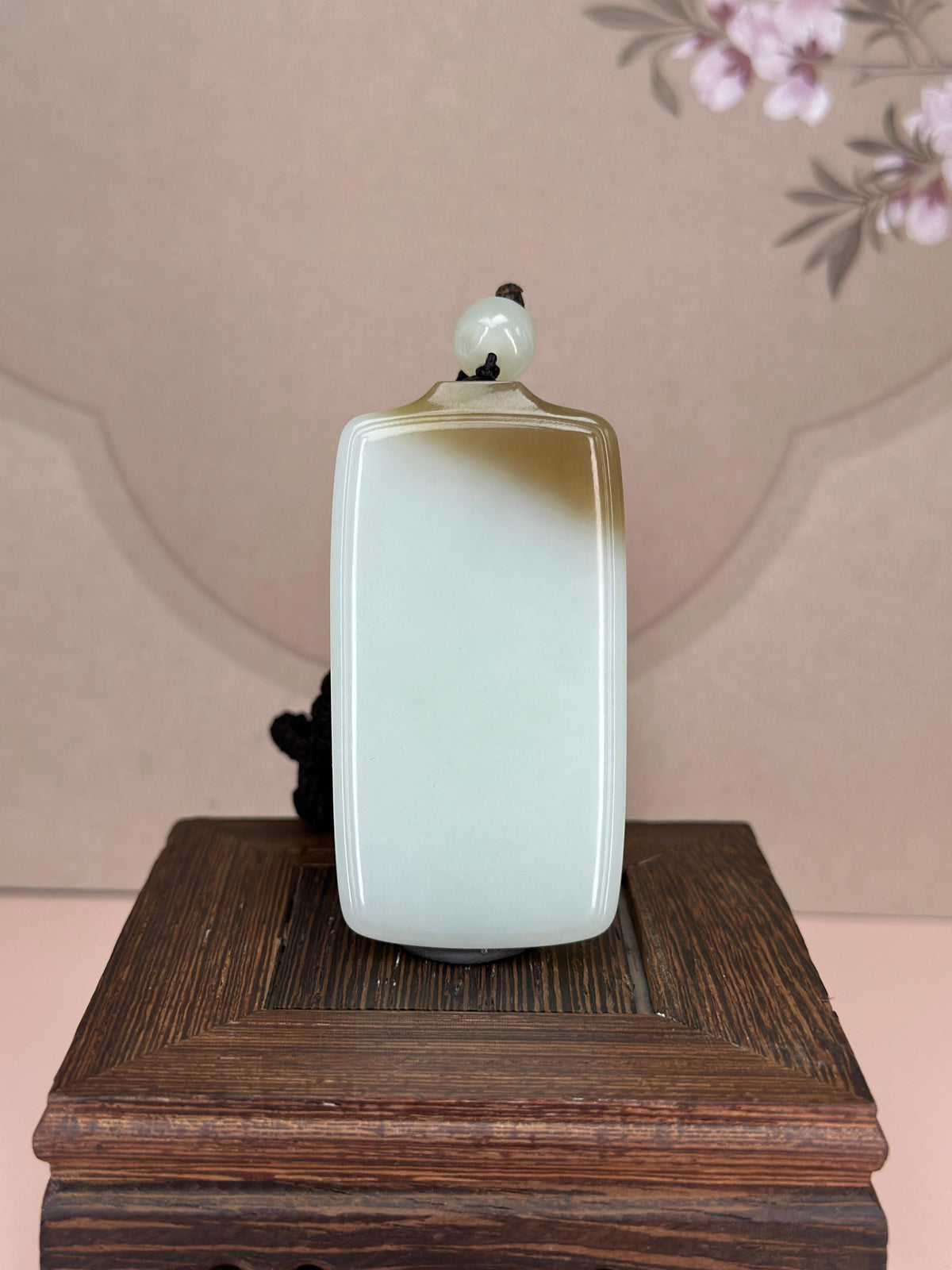 精品和田玉糖白平安无事牌（yc749626）