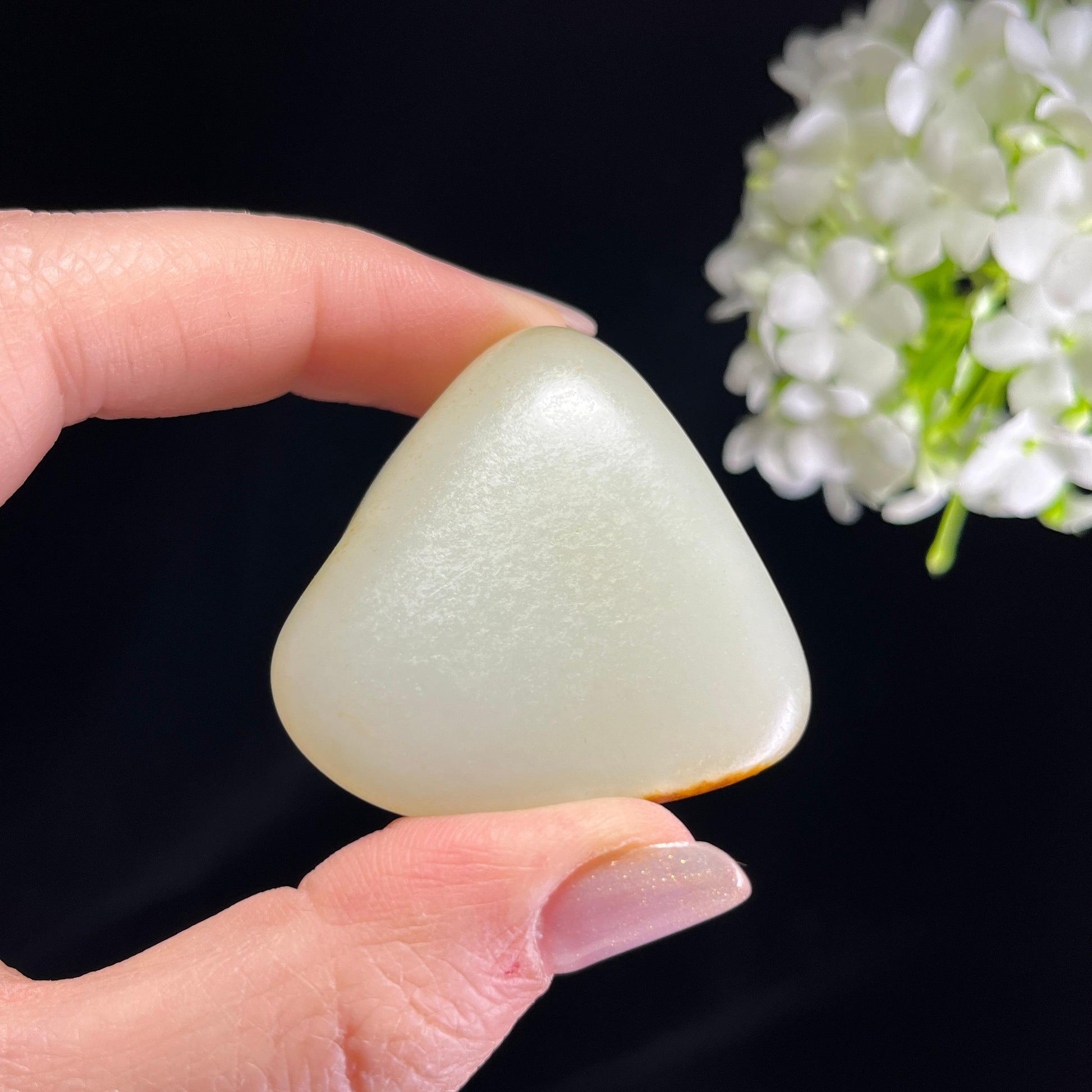 和田玉白玉“雪岭凝霞”洒金皮聚红皮籽料（yc354473）