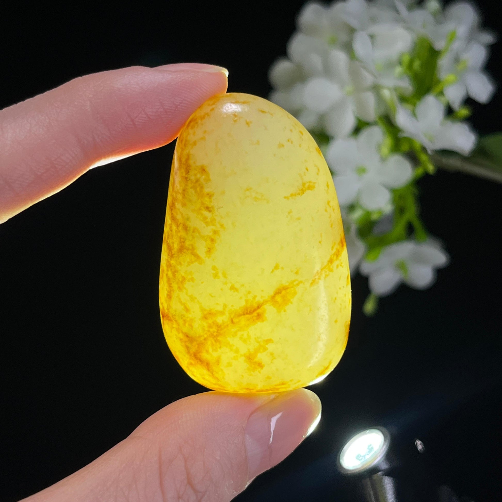 和田玉白玉意境洒金皮籽料原石（yc308402）