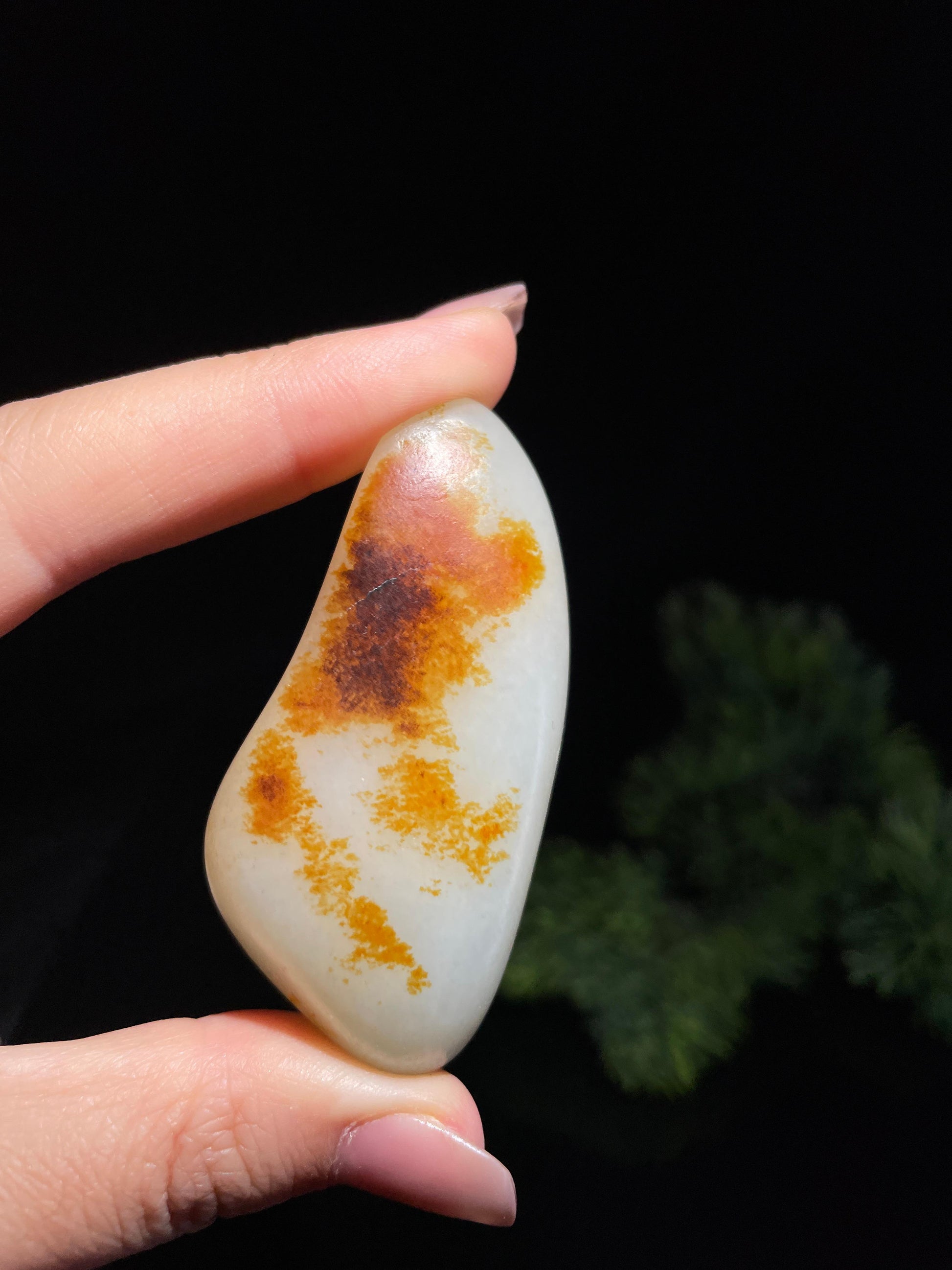 新疆和田玉白玉特色虎形红皮臻品挂件手把两用籽（yc504736）
