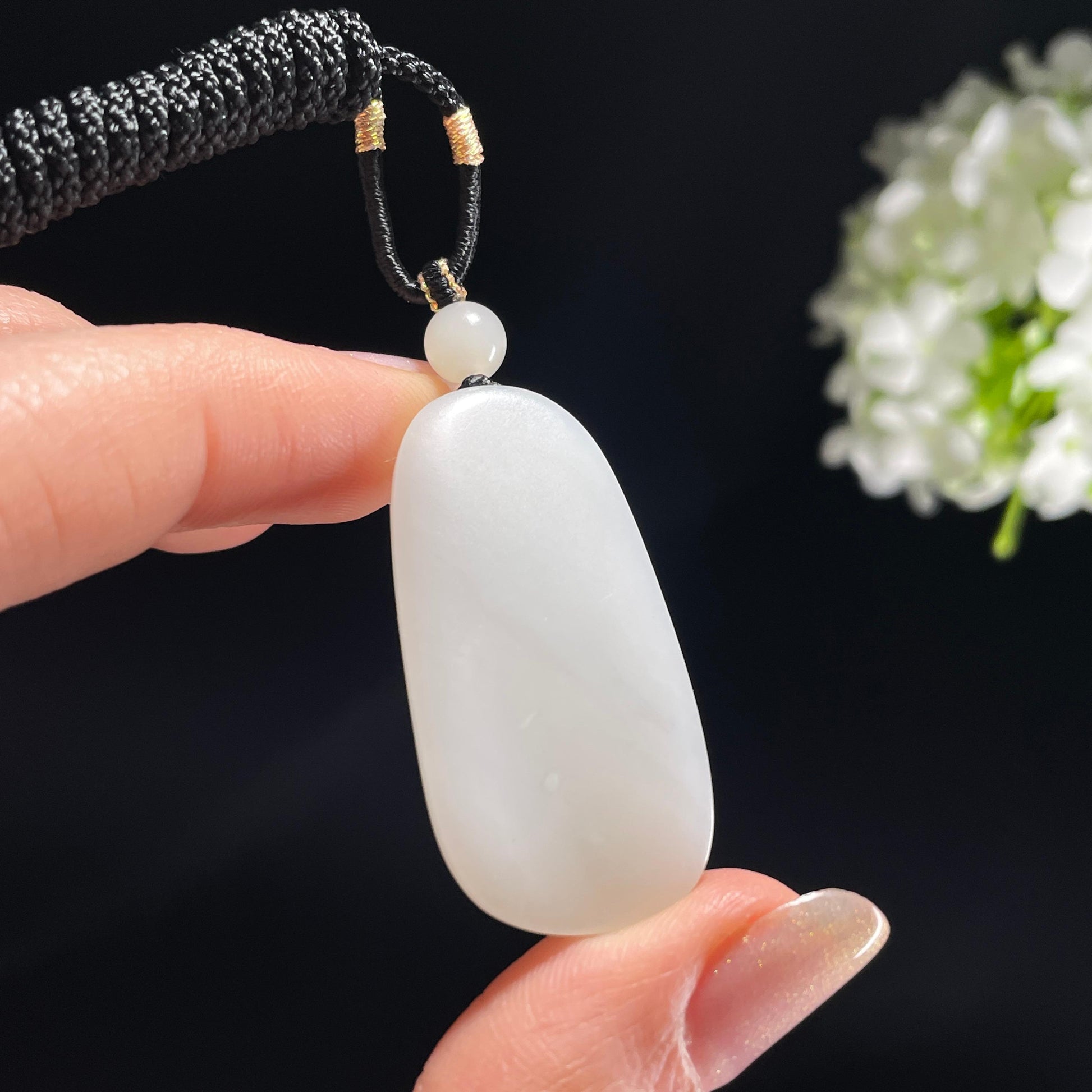 新疆天然和田玉白玉花鸟雕刻挂件（yc360334）