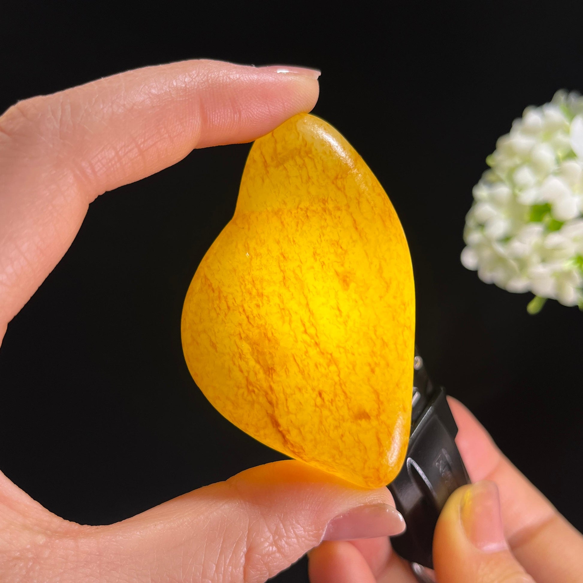 和田玉白玉通体洒金皮“金砂玉莹”籽料原石（yc286314）