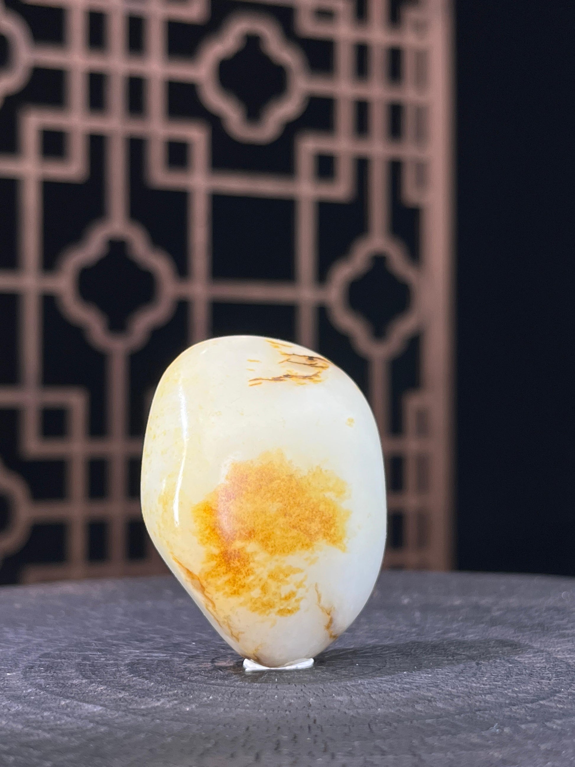 新疆和田玉白玉籽料原石洒金皮挂件2（yc233784）