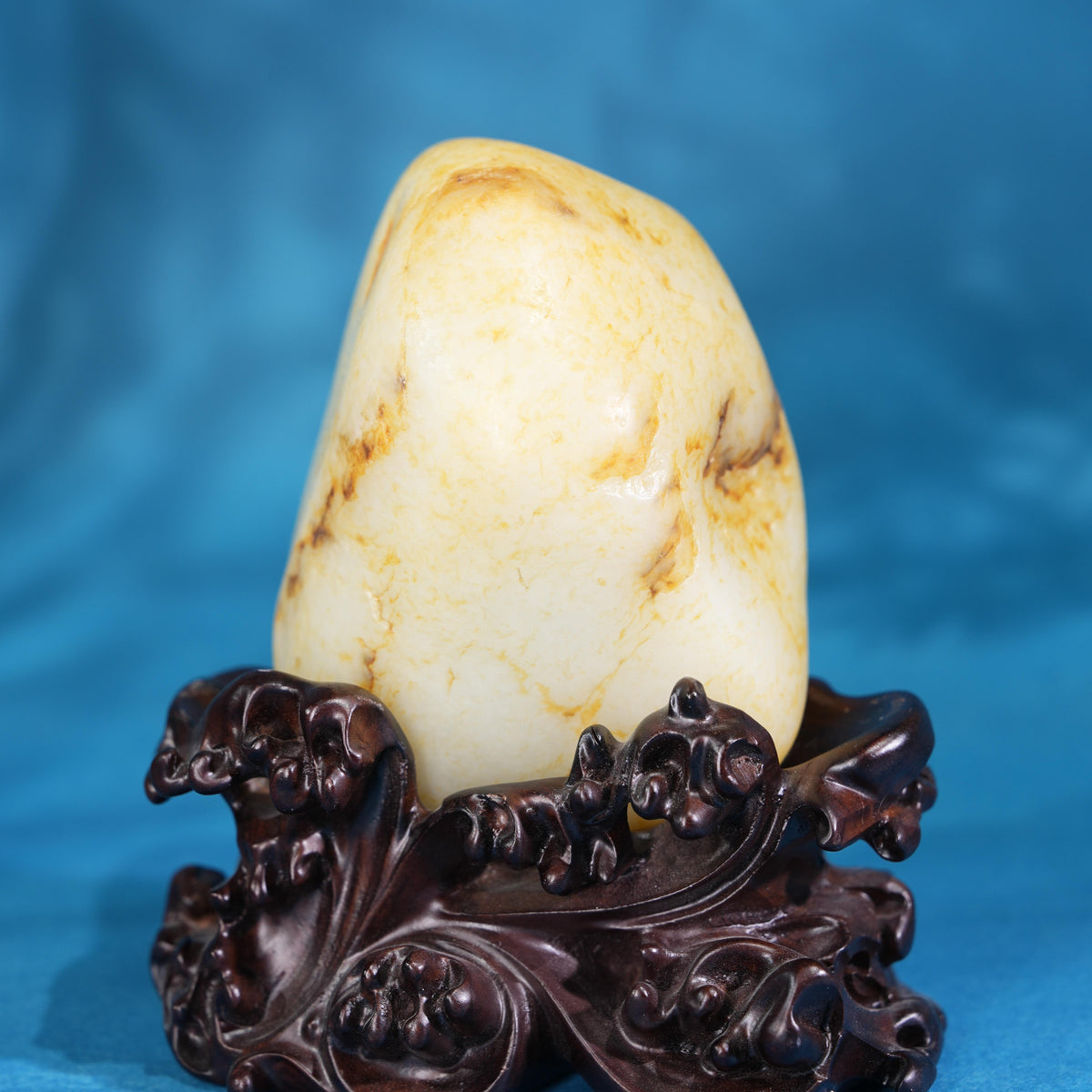新疆和田玉白玉“秋峦浮金”洒金皮籽料（yc778097）