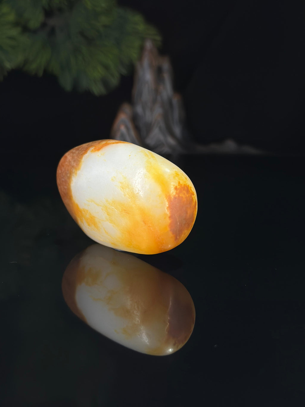 和田玉收藏级黄白种红沁油皮鸿运当头籽料手把件（yc734333）