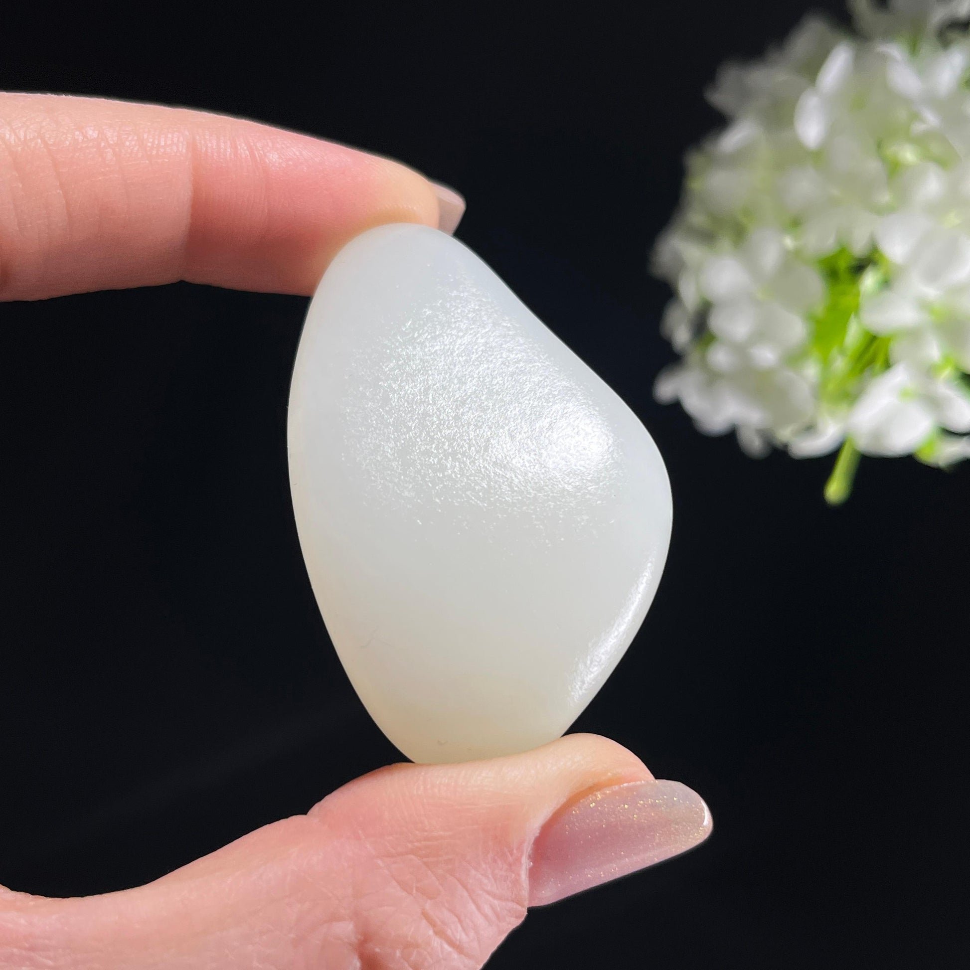 和田玉一级白“素月分辉”光白籽籽料（yc353892）