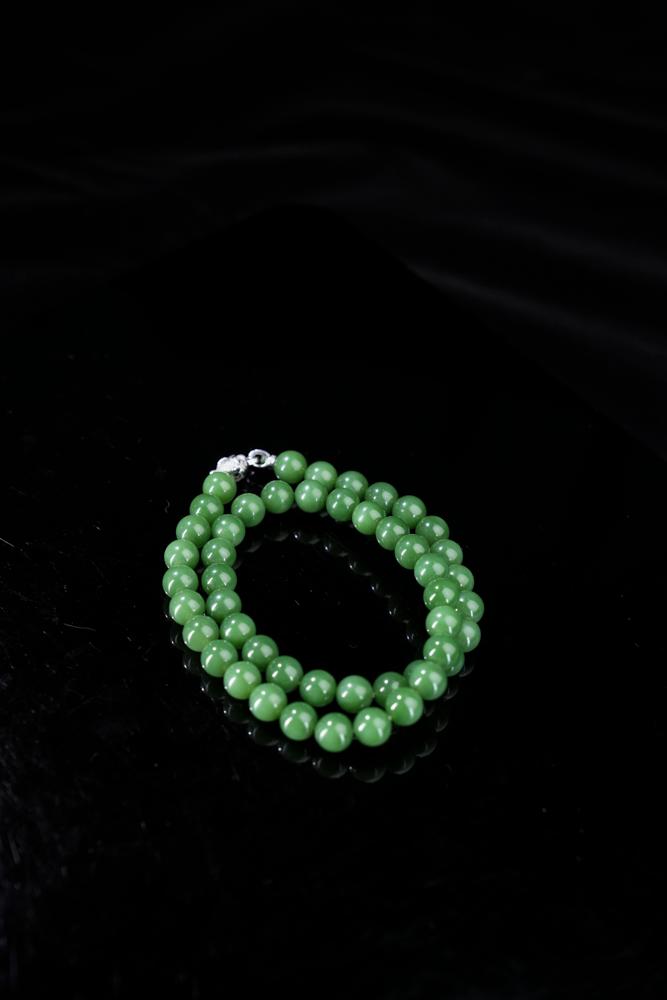 新疆天然和田玉碧玉项链5（yc253342）