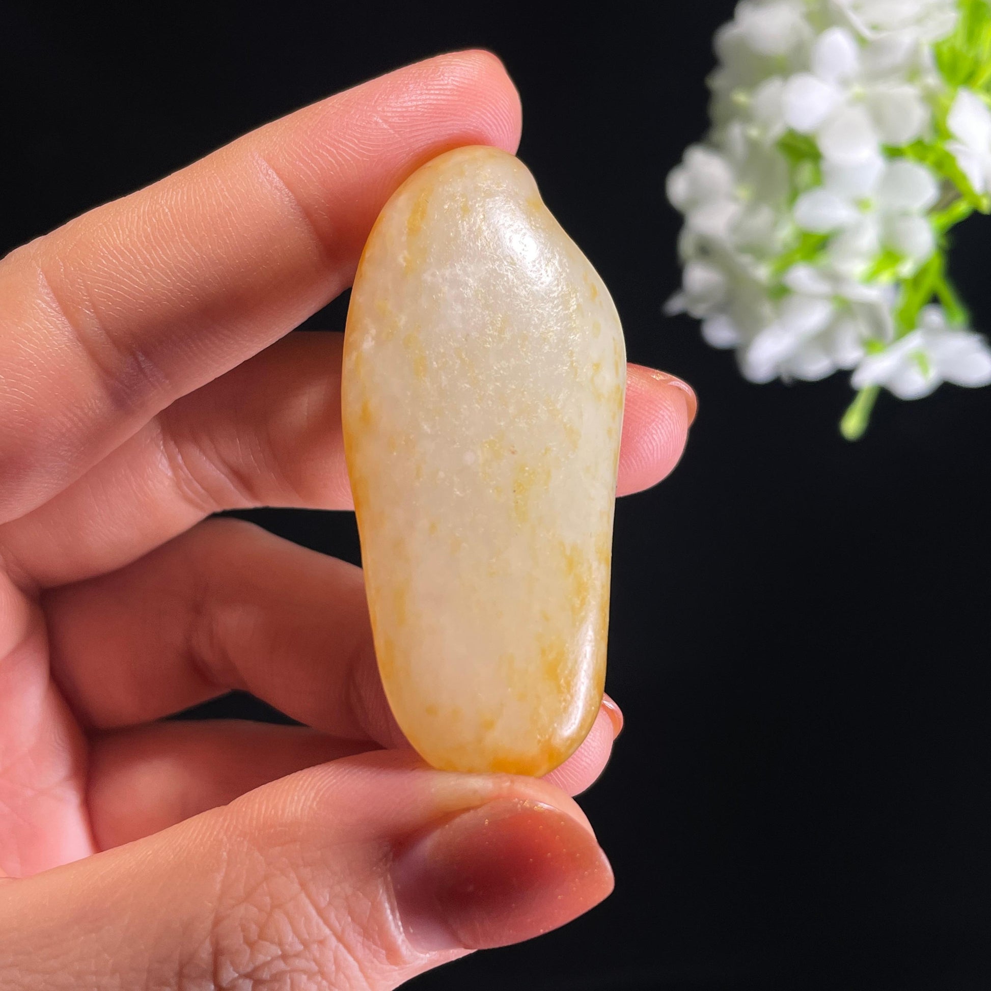 新疆天然和田玉洒金皮白玉籽料（yc403779）