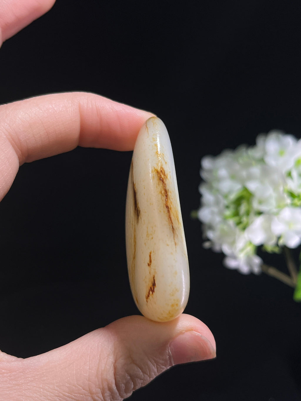 新疆和田玉收藏级羊脂白玉洒金皮籽料原石（yc253651）