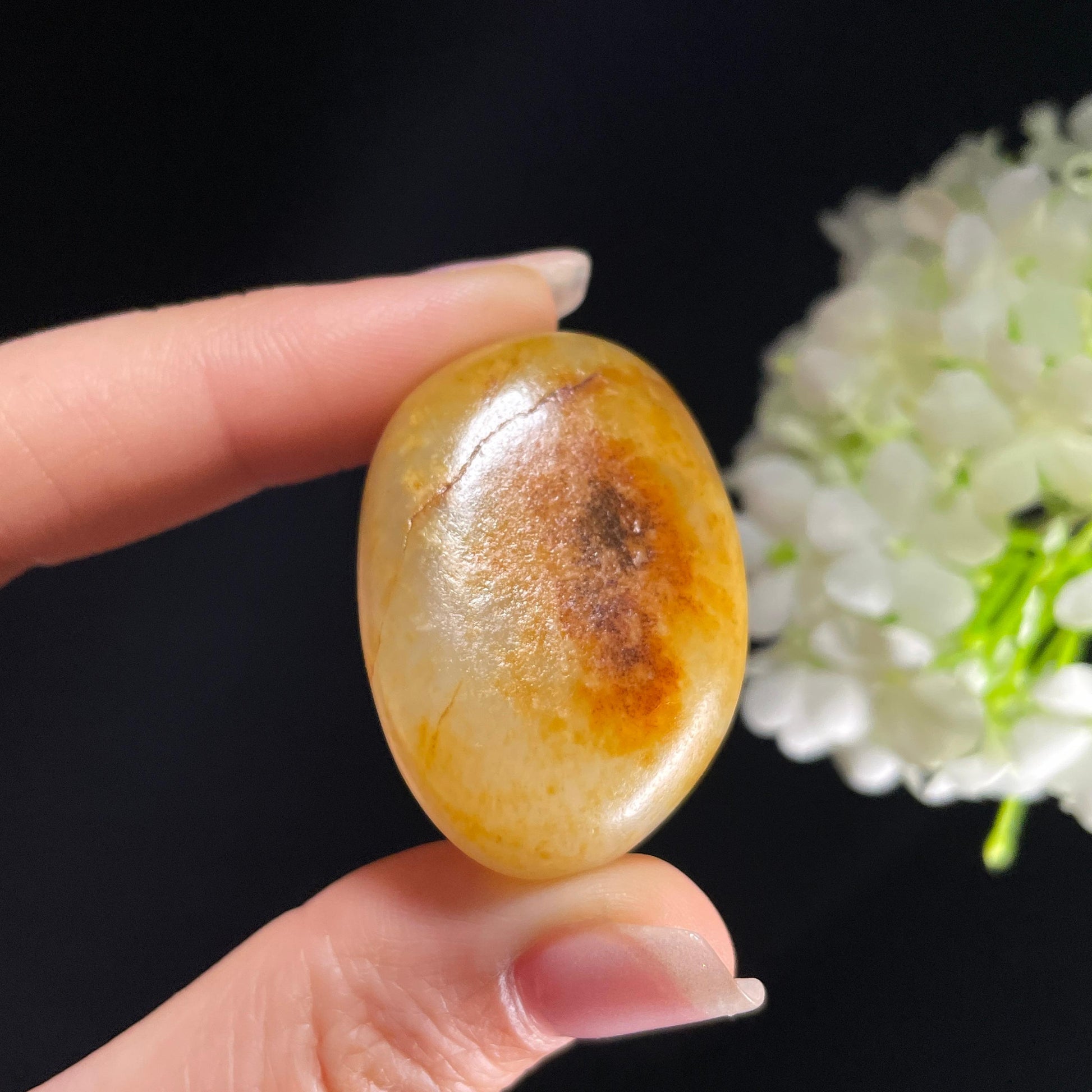 和田玉白玉“残照金楼”洒金皮红皮籽料（yc392780）