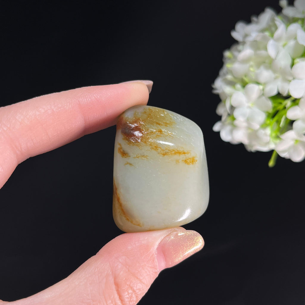 和田玉青白玉“寒潭霜林”褐皮洒金皮籽料（yc350260）