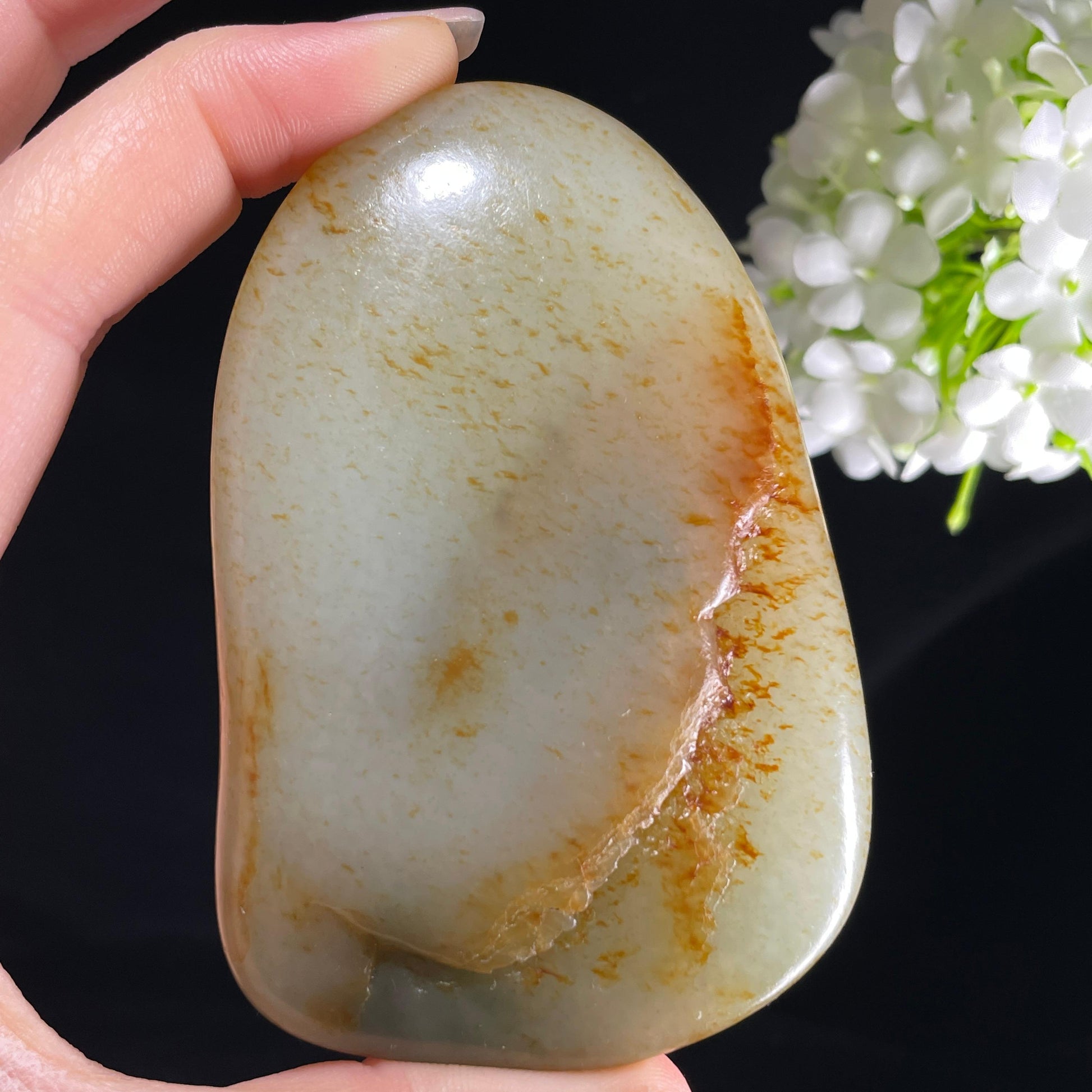 和田玉青白玉“半亩秋锦”洒红皮籽料（yc394266）