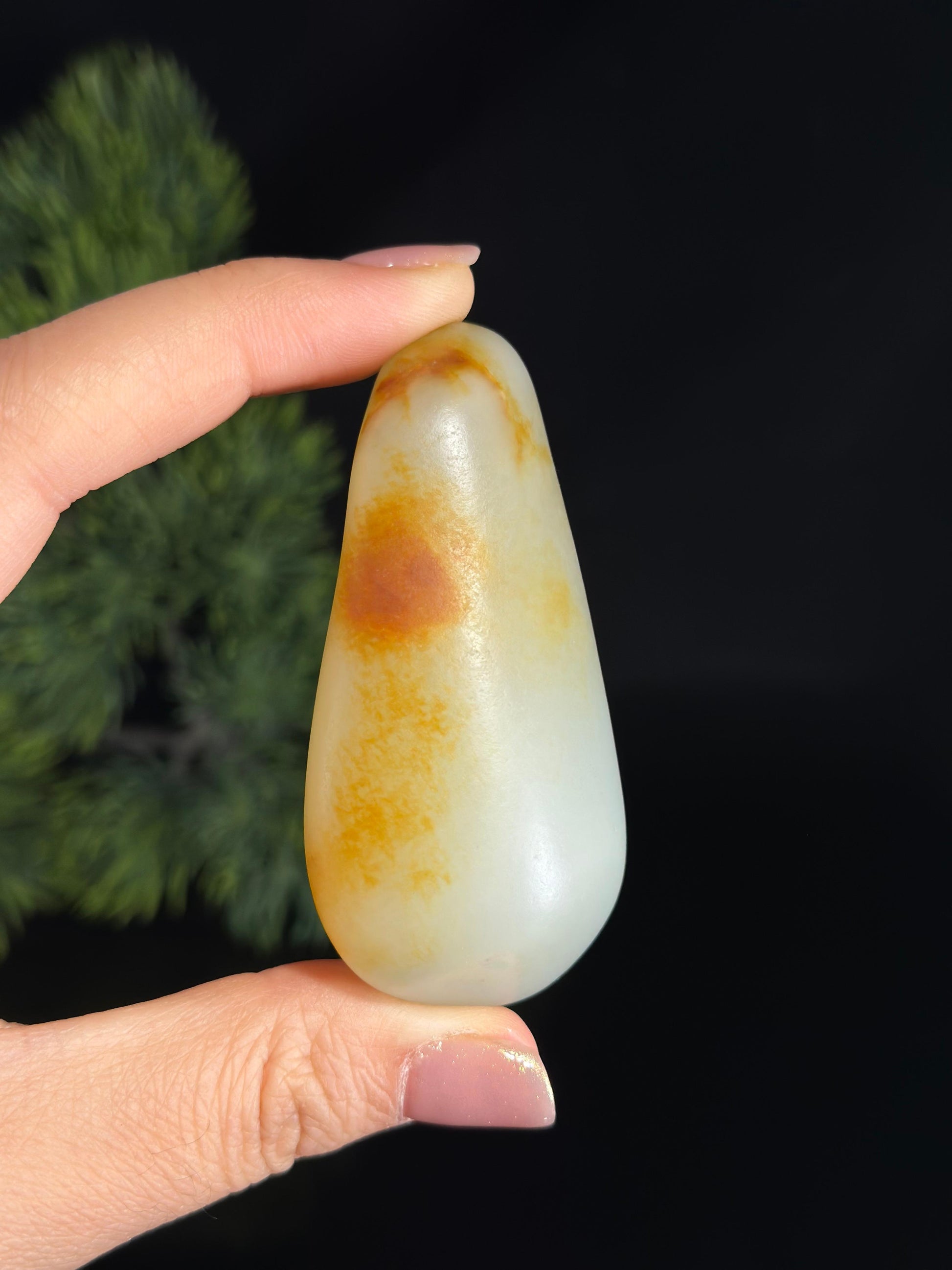 新疆和田玉白玉洒金皮红皮珍品挂件籽（yc470825）