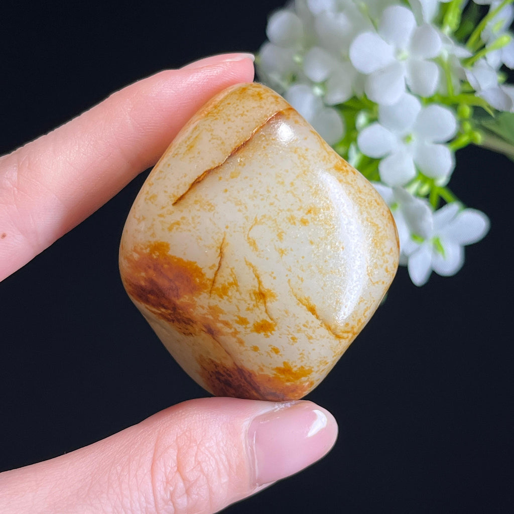 新疆天然和田玉“金璞纳福”聚红皮籽料（yc326557）