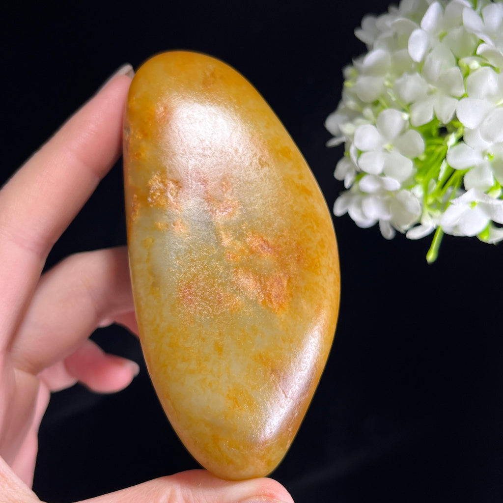 和田玉青白玉“金辉落砚”通体洒金皮籽料（yc354550）