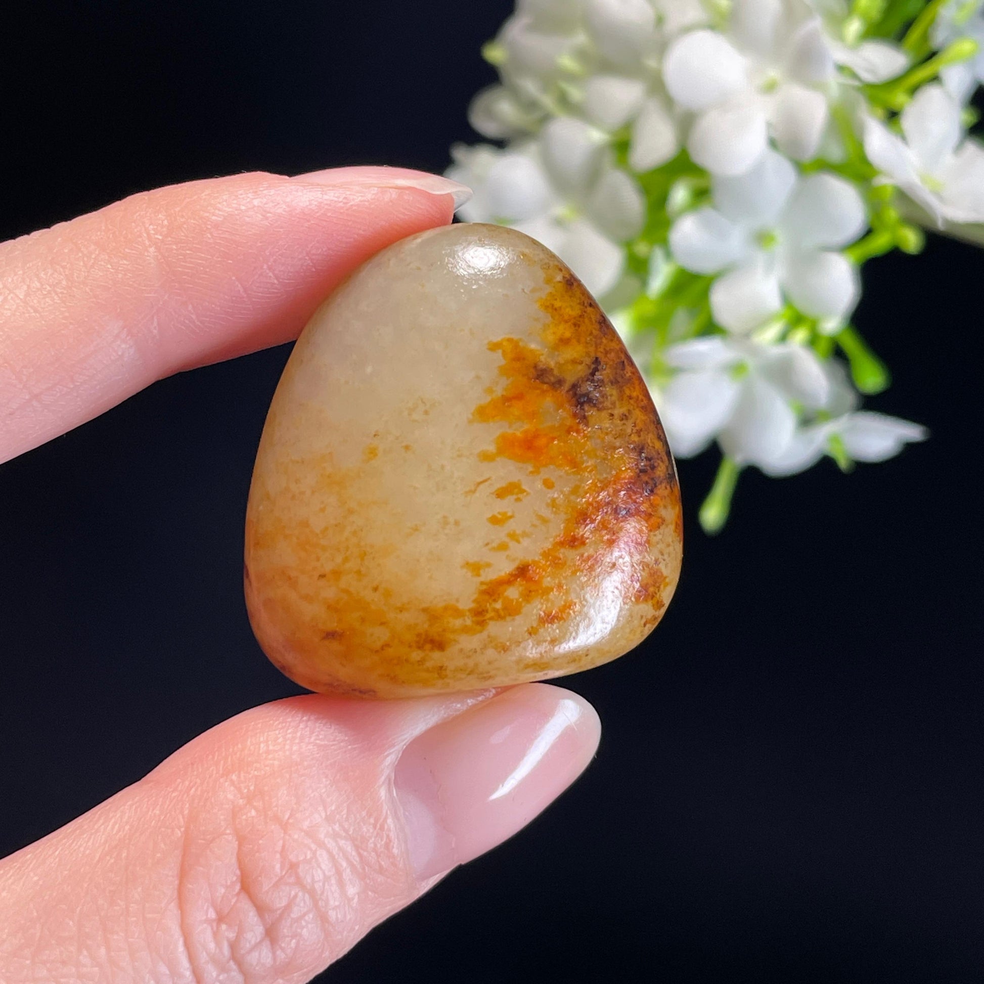 和田玉白玉聚黑洒金皮籽料（yc338844）