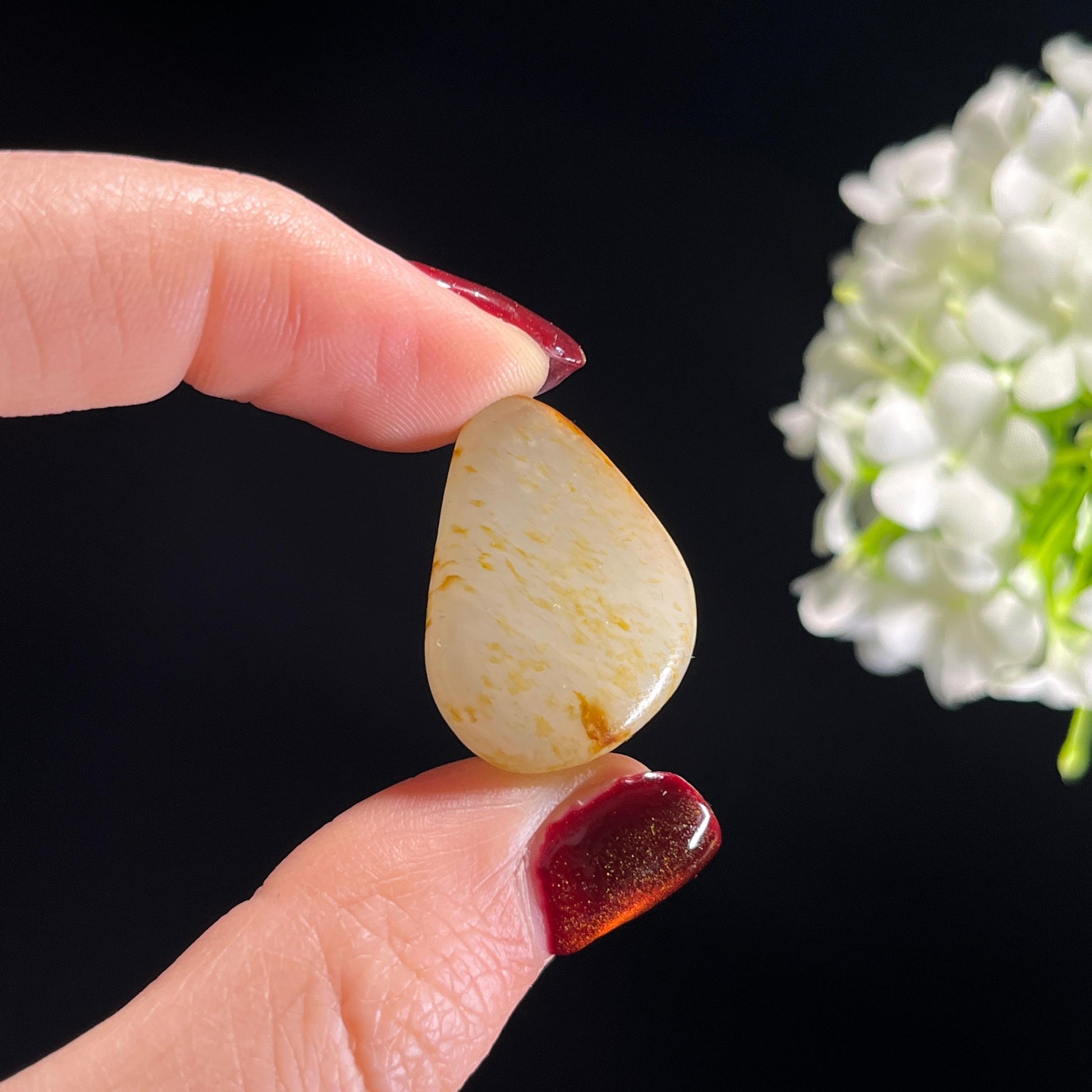 和田玉白玉“霜华鎏影”洒金聚红皮籽料（yc336367）