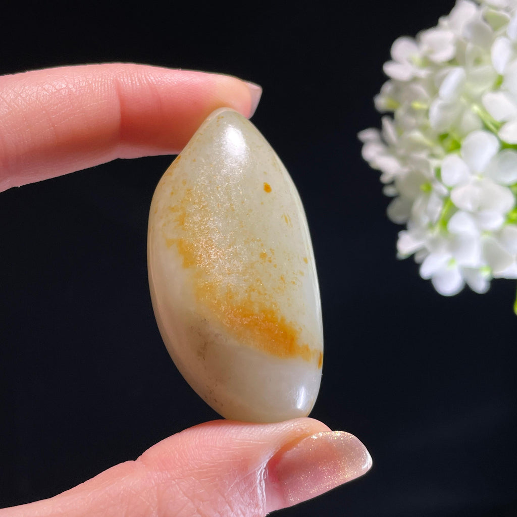 新疆天然和田玉“金运玉成”洒金皮青花籽料（yc318273）