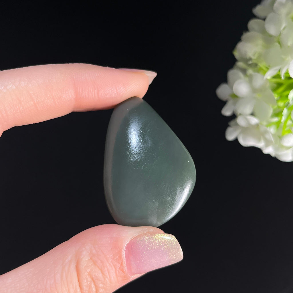 新疆天然和田玉“青青子衿”蓝调沙枣青籽料（yc361371）