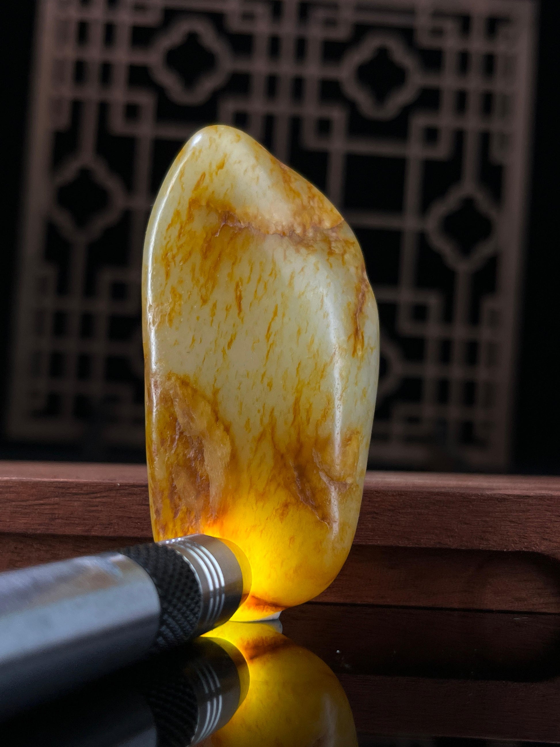 新疆和田玉白玉籽料原石洒金皮挂件11（yc234081）