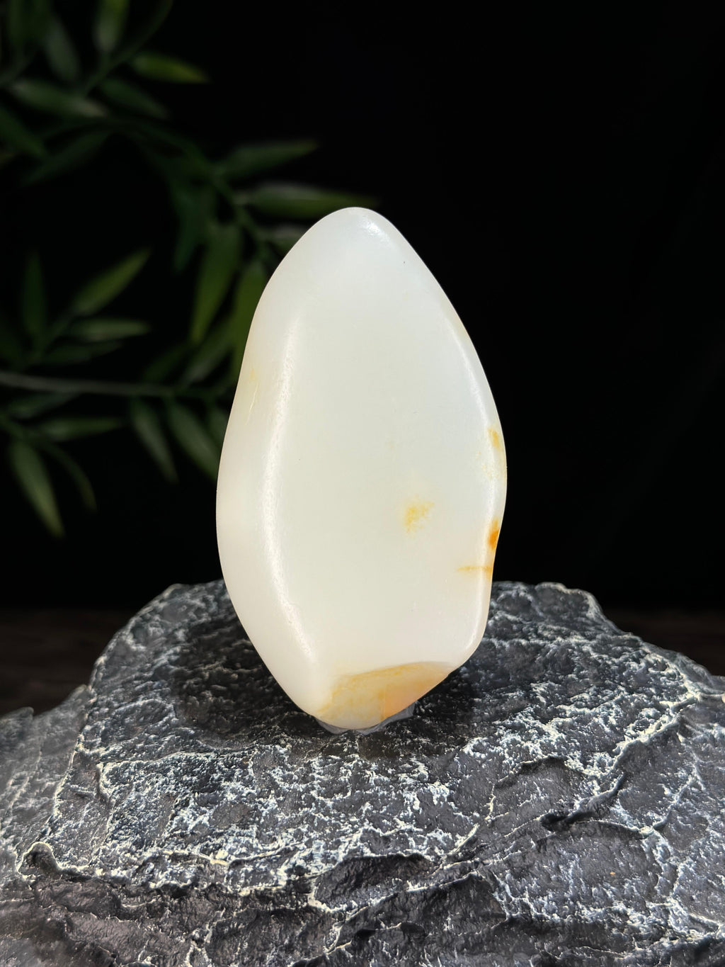 新疆和田玉臻品白玉洒金皮籽料手把件（yc723173）