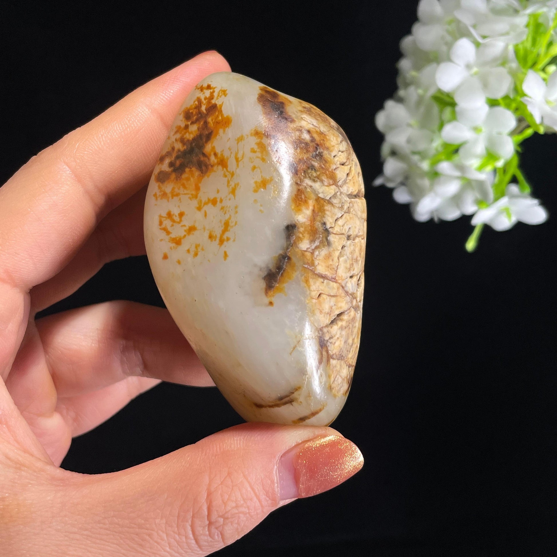 新疆天然和田玉白玉红皮籽料（yc403803）