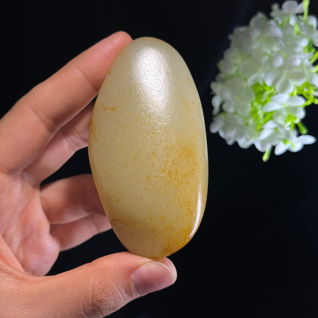和田玉白玉“落霞疏影”洒金皮籽料（yc356097）