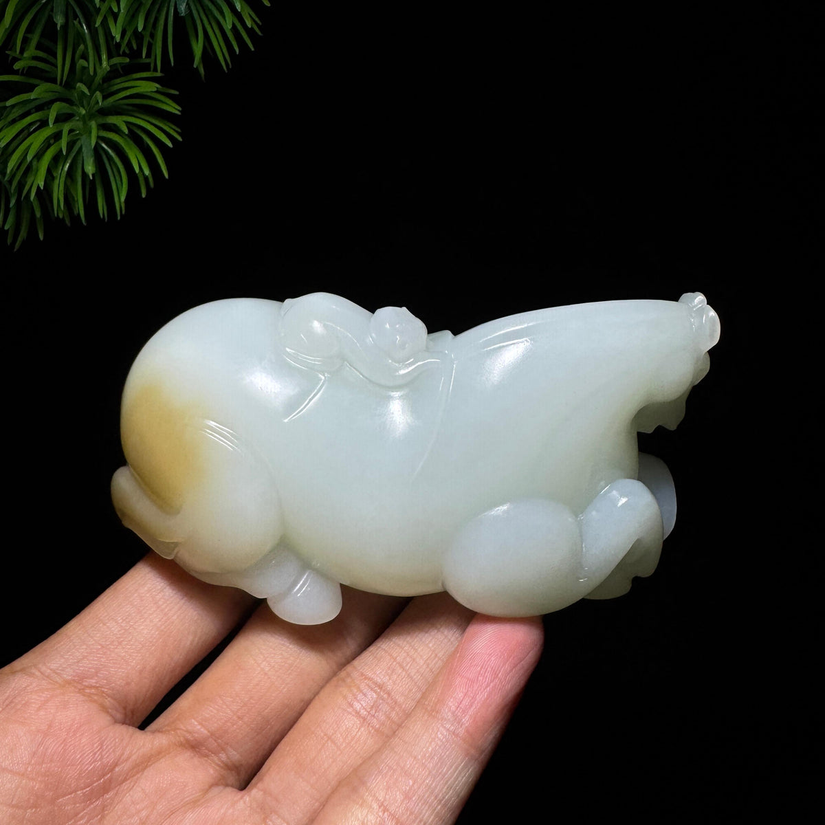 和田玉山料糖白玉马（yc738511）