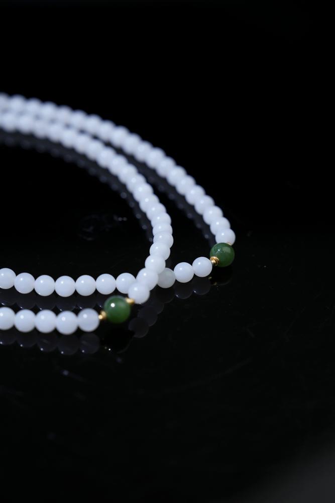 新疆天然和田玉羊脂白玉手持珠串（yc258397）