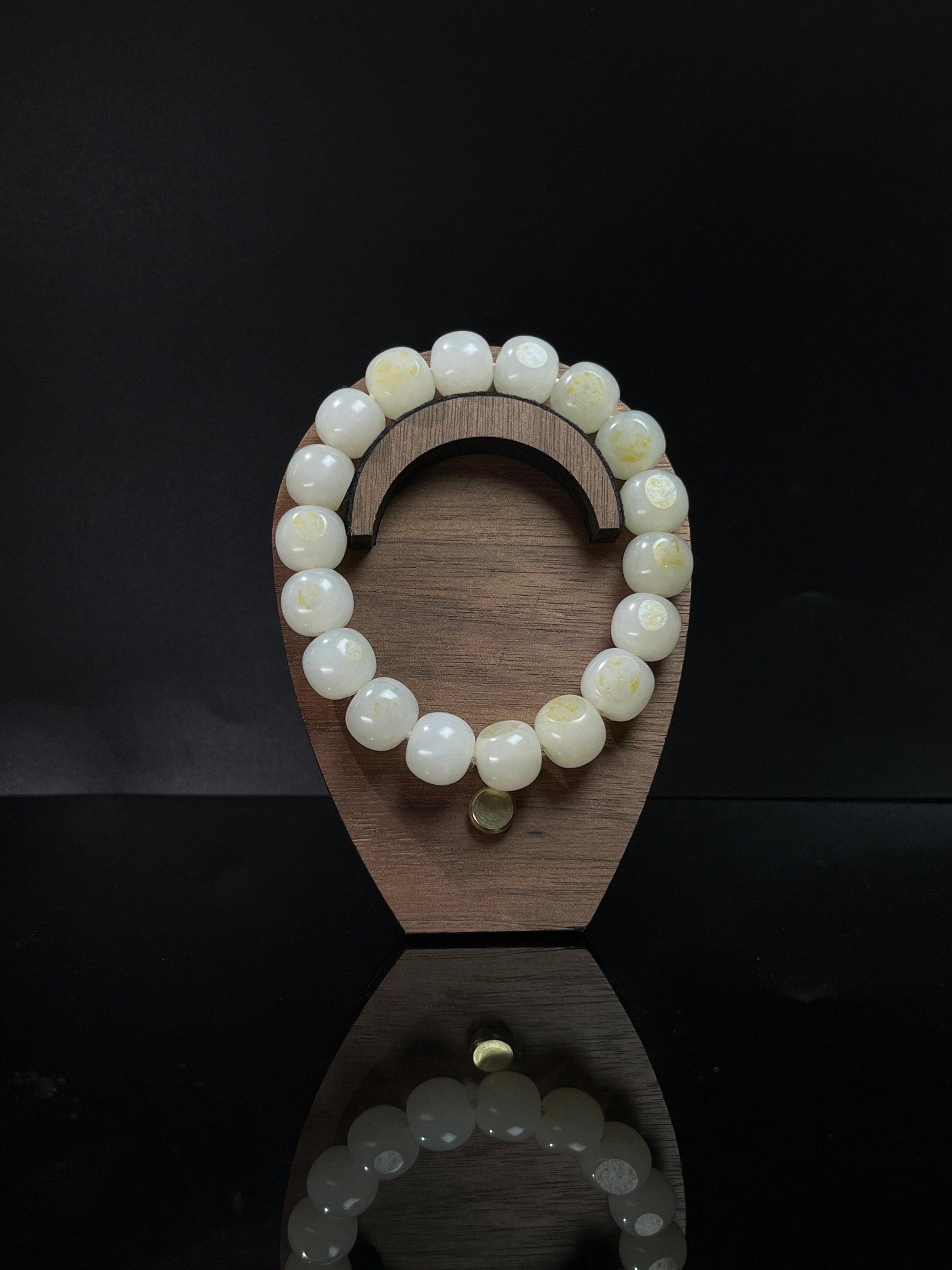 新疆和田玉籽料白玉手串1（yc240705）