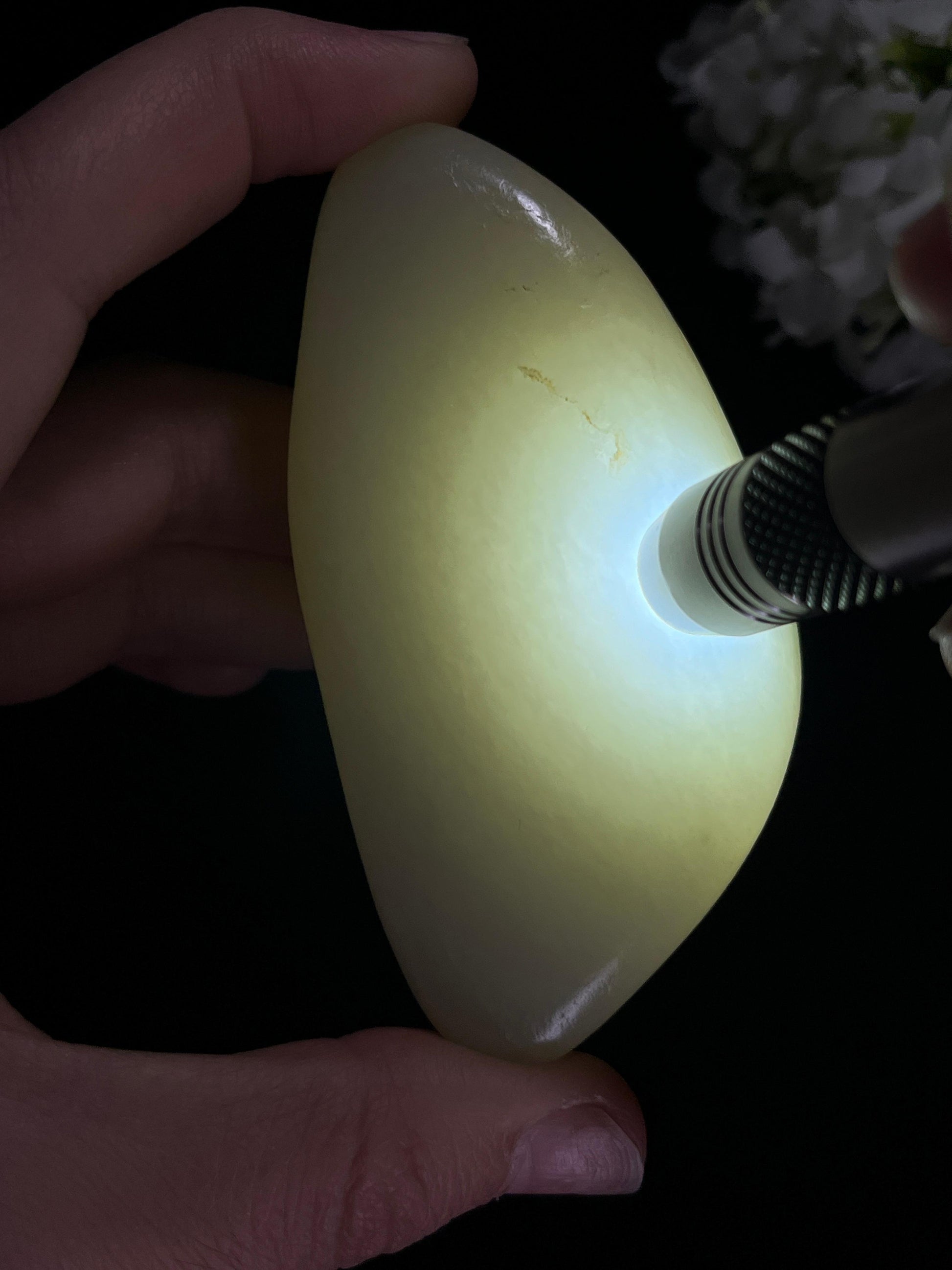 和田玉白玉籽料原石手把件（yc258659）