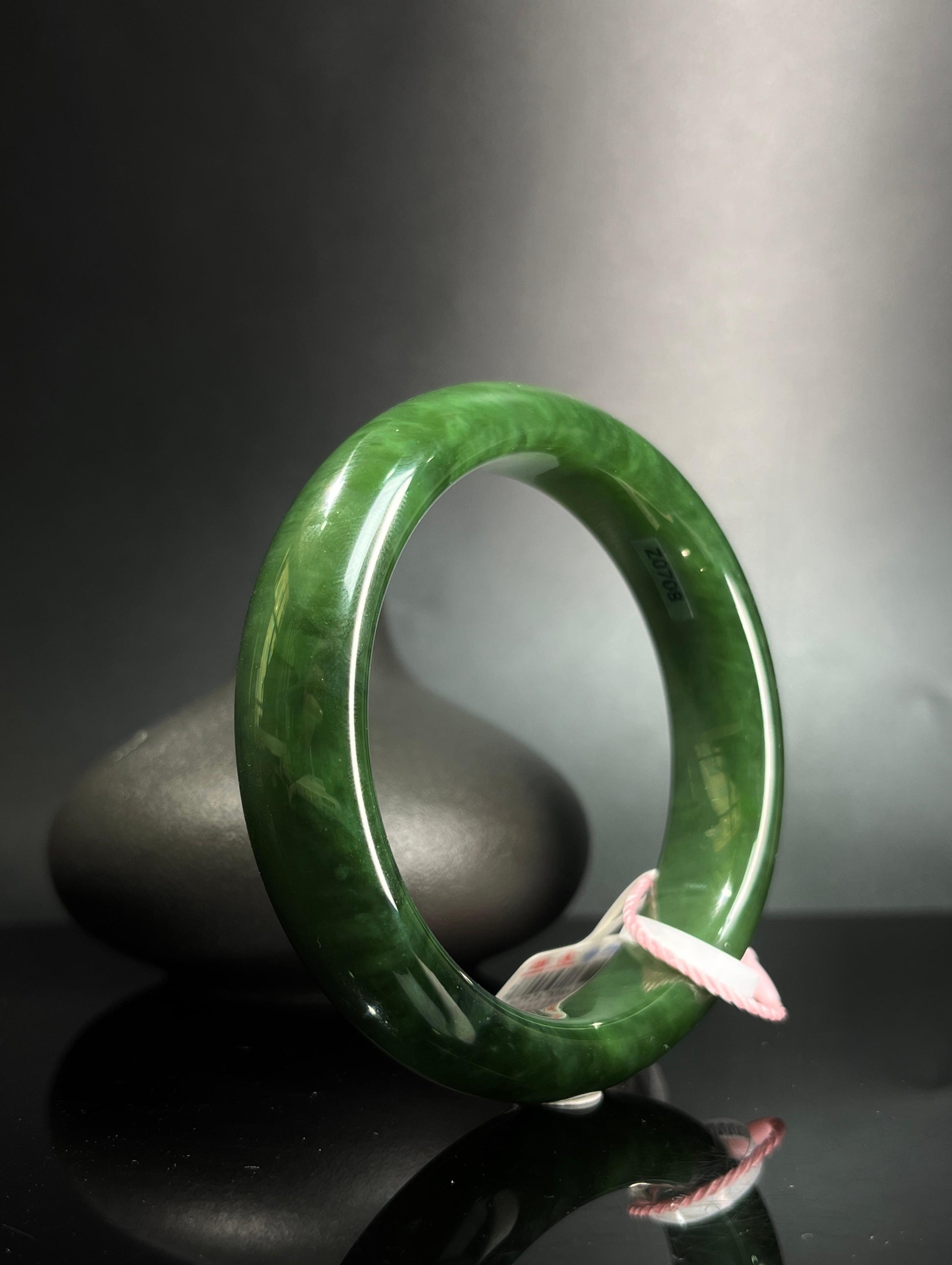 和田玉碧玉手镯（卡60）（yc242059）