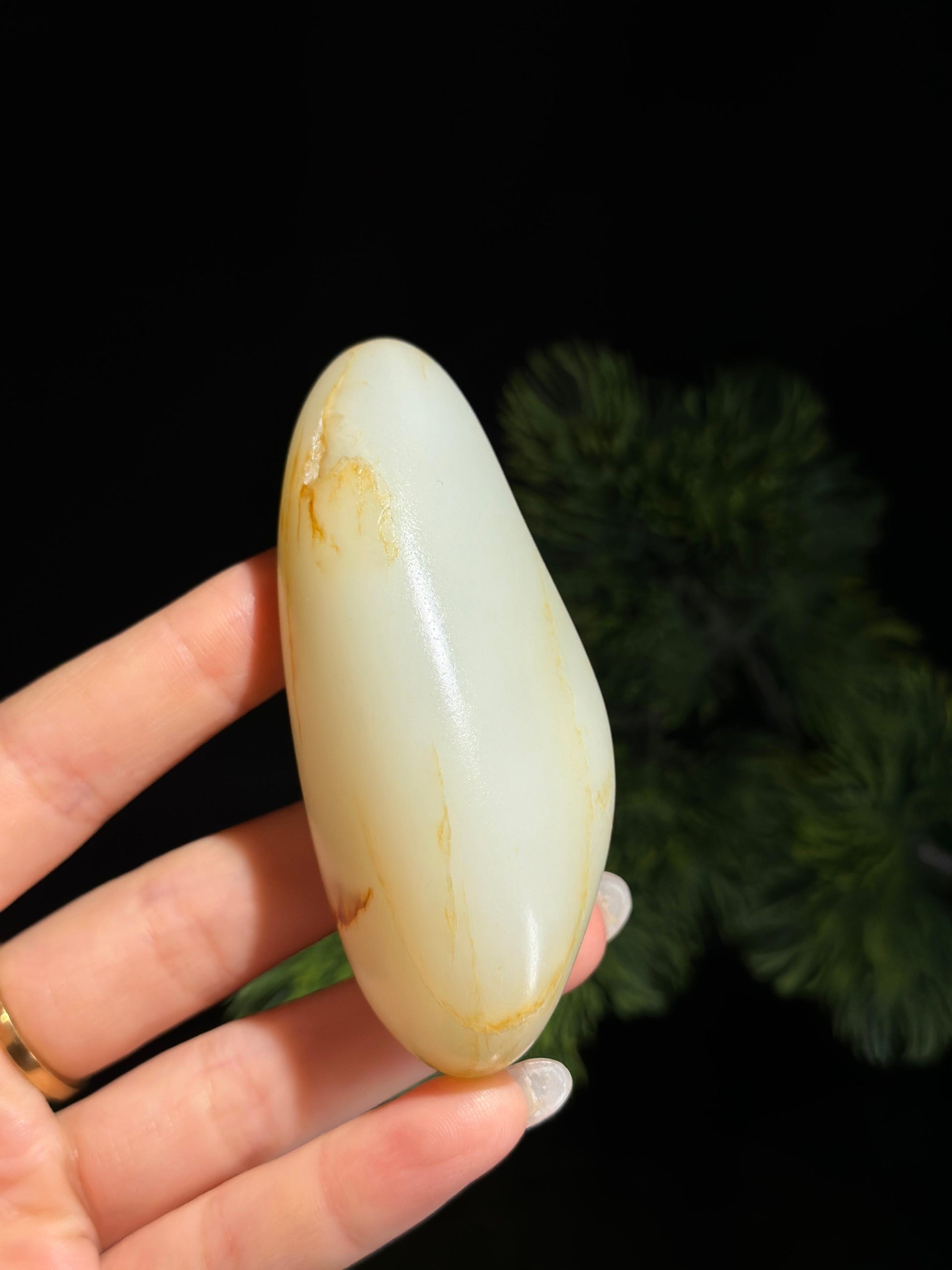 新疆和田玉收藏级白玉洒金皮籽料手把件（yc486996）