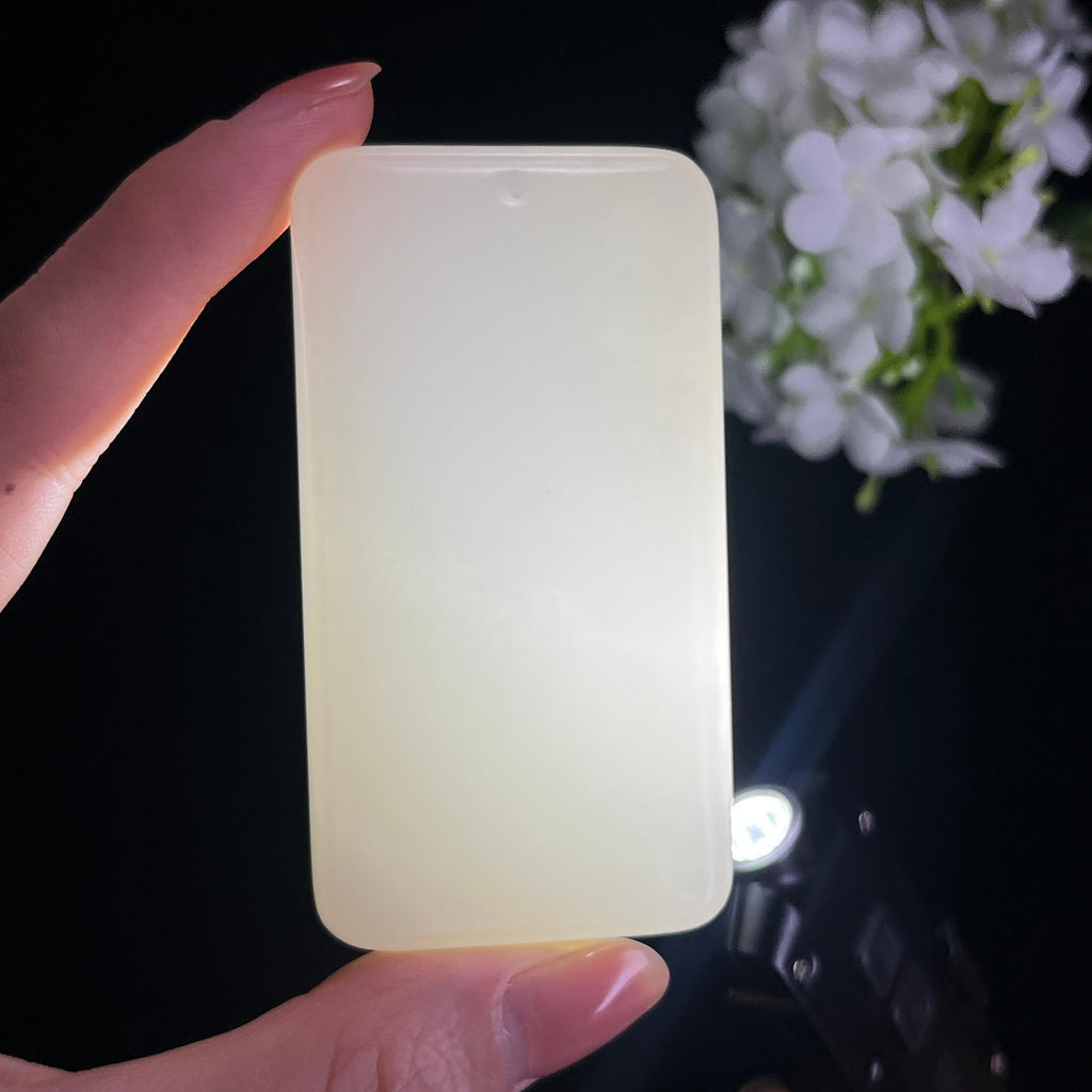 和田玉“玉鉴澄明”羊脂白玉无事牌（yc349501）