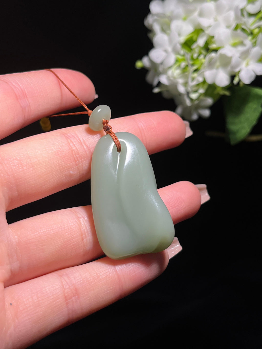 和田玉青玉“青润福瓜”挂件（yc261706）