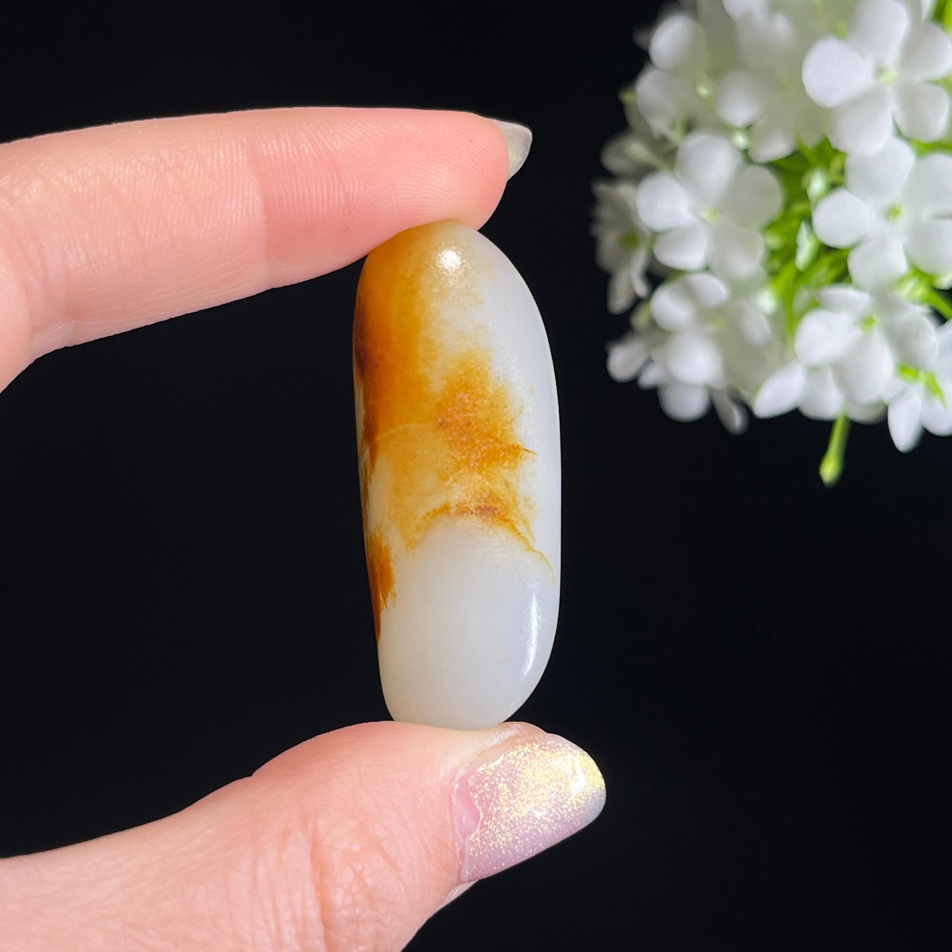 新疆天然和田玉“马到成功”聚红皮籽料挂件（yc340510）