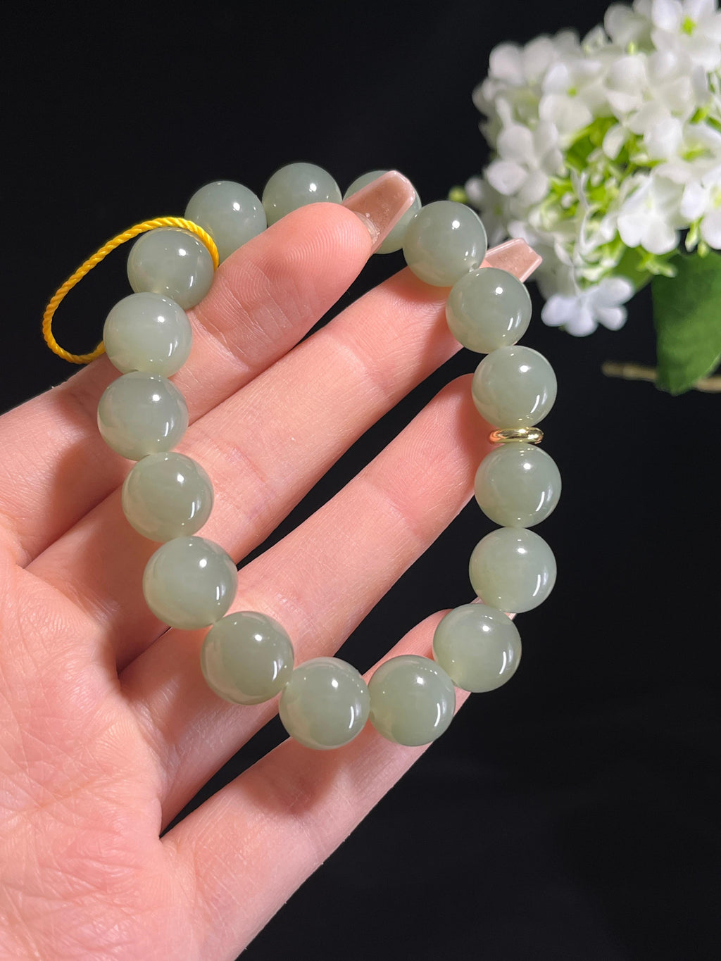 和田玉青玉手串（卡12）（yc261743）