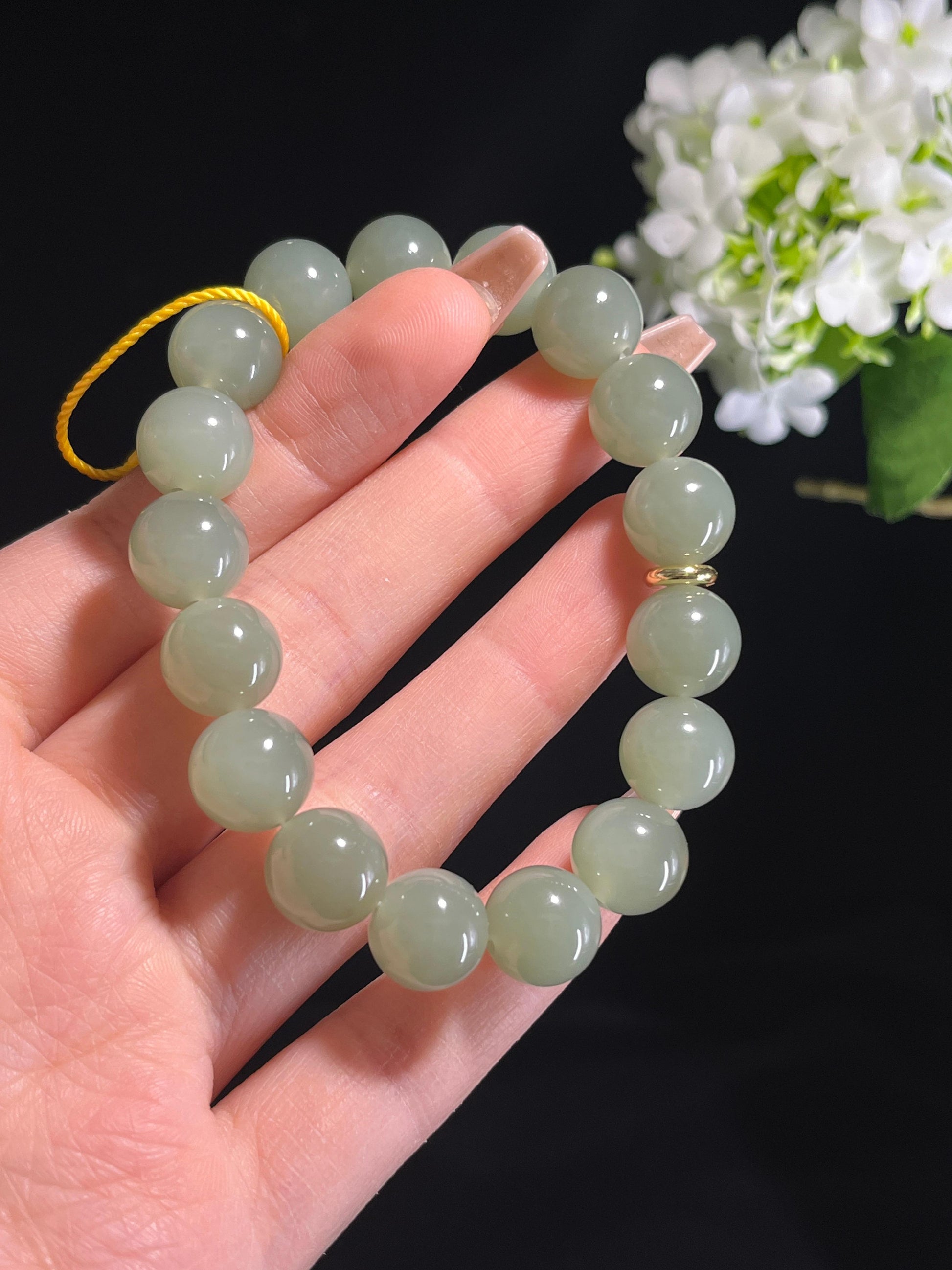 和田玉青玉手串（卡12）（yc261743）