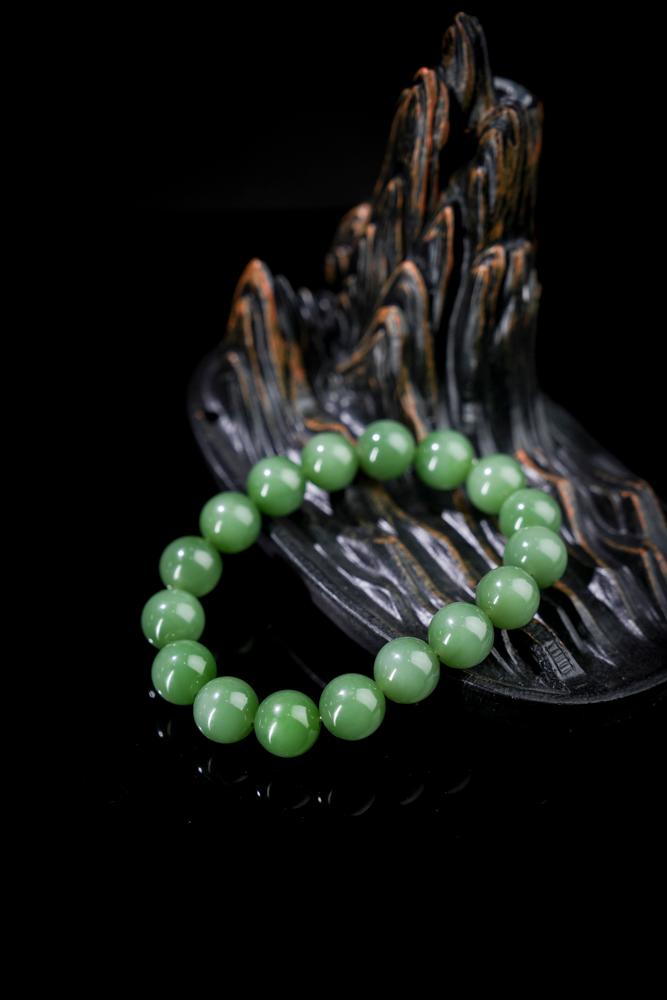 和田玉精品碧玉手串项链（两个一起配套卖的）（yc253347）