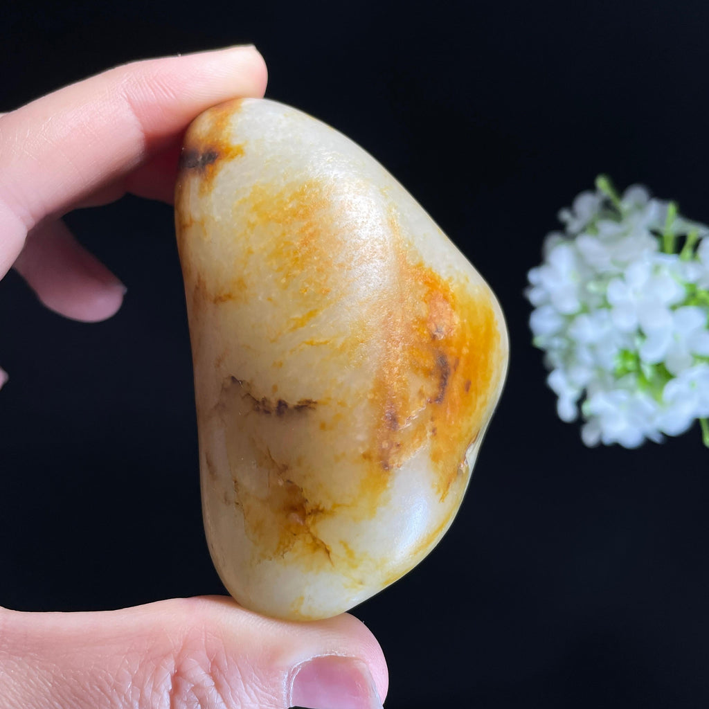 新疆和田玉“秋云覆玉”白玉洒金皮皮籽料（yc440420）